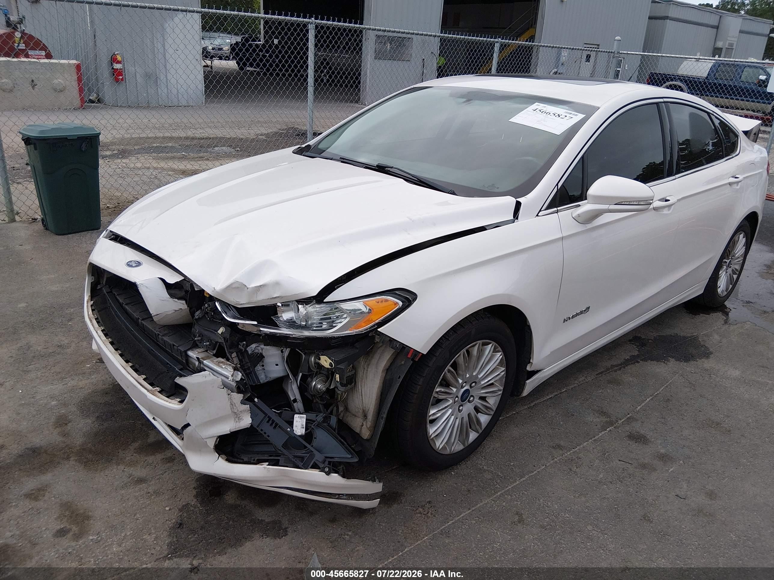 2015 Ford Fusion Hybrid Se White vin: 3FA6P0LU4FR116675