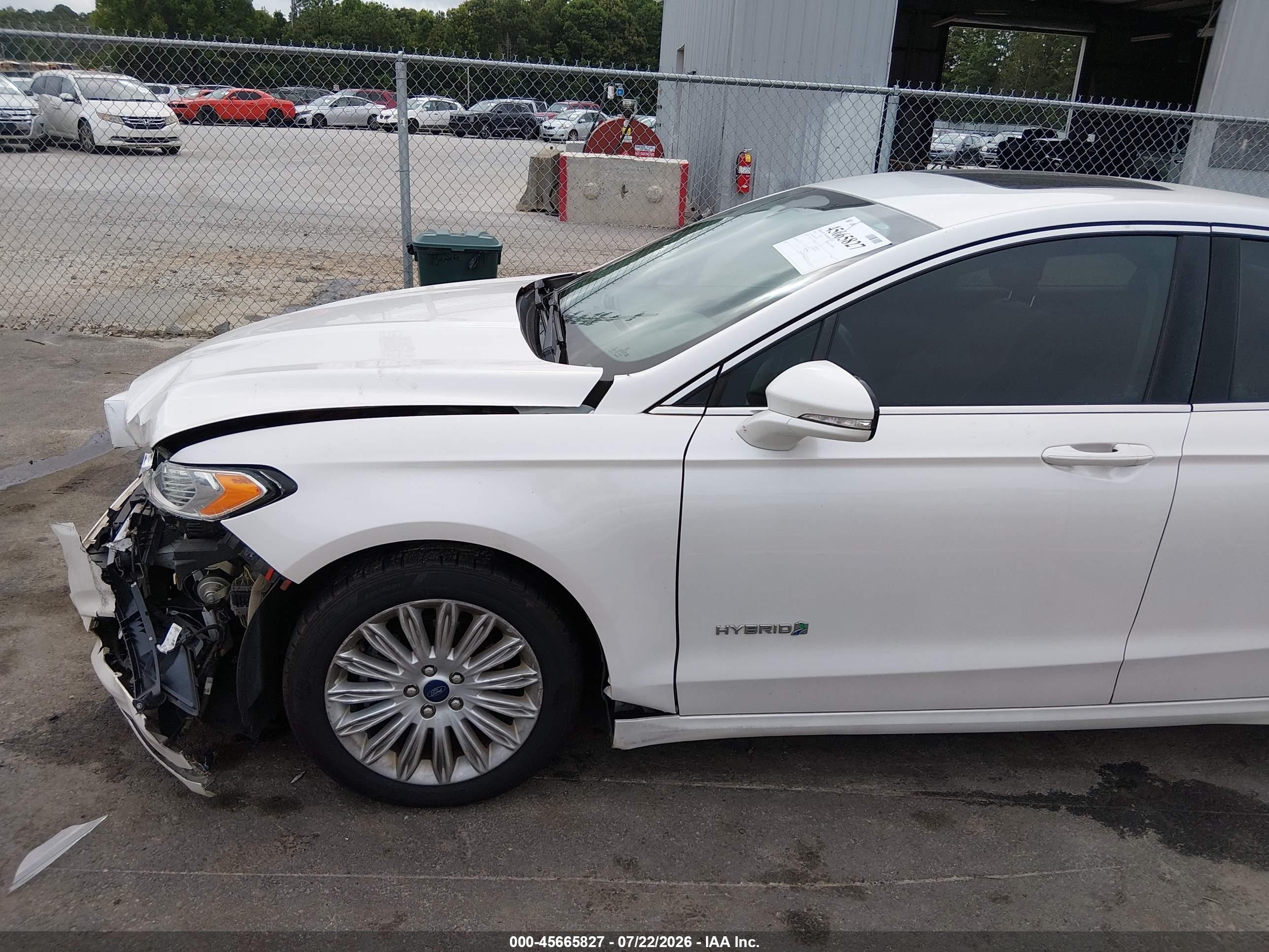 2015 Ford Fusion Hybrid Se White vin: 3FA6P0LU4FR116675