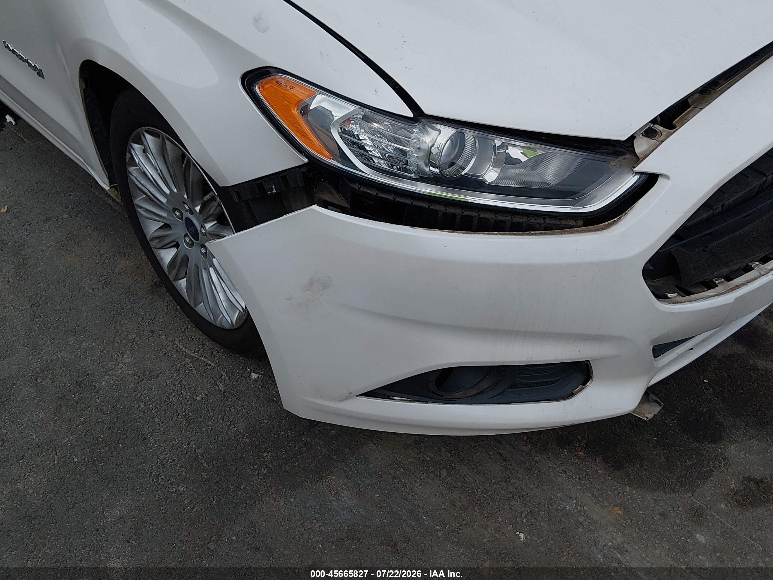 2015 Ford Fusion Hybrid Se White vin: 3FA6P0LU4FR116675