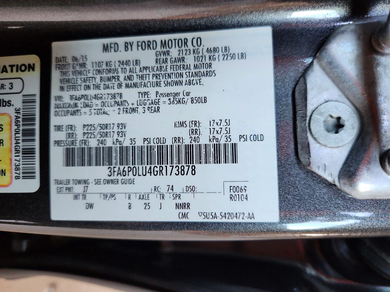 2016 Ford Fusion Se Hybrid Gray vin: 3FA6P0LU4GR173878