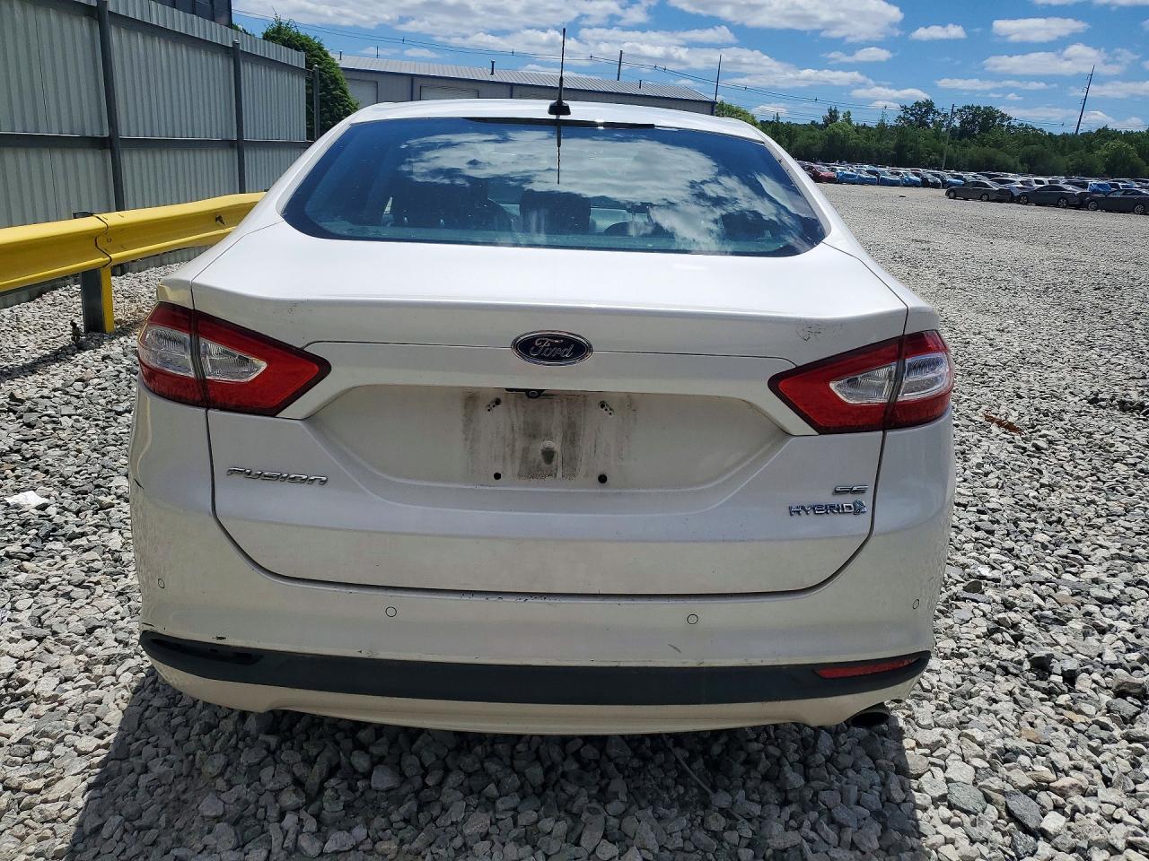 2013 Ford Fusion Se Hybrid White vin: 3FA6P0LU5DR171827
