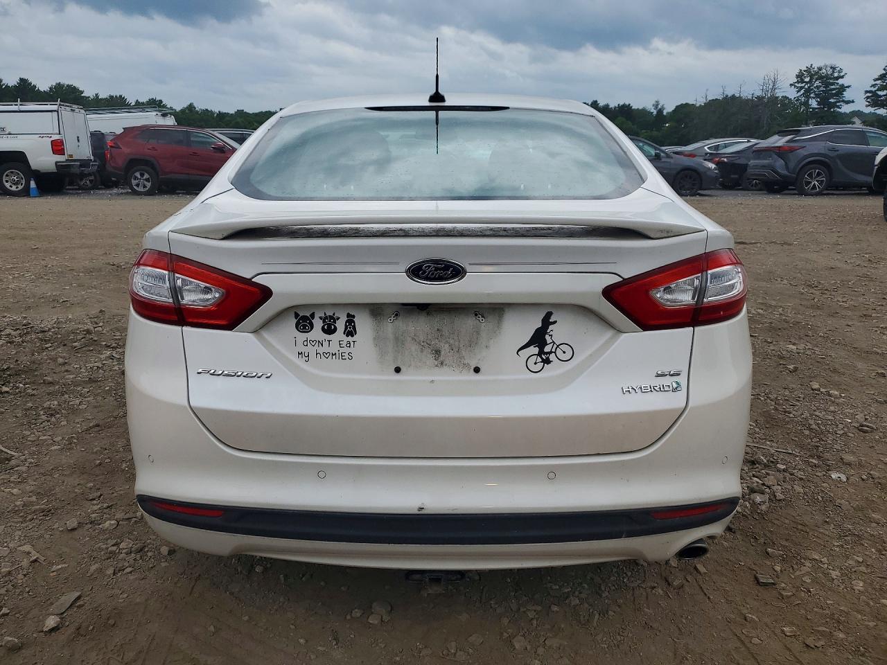 2013 Ford Fusion Se Hybrid White vin: 3FA6P0LU5DR197635