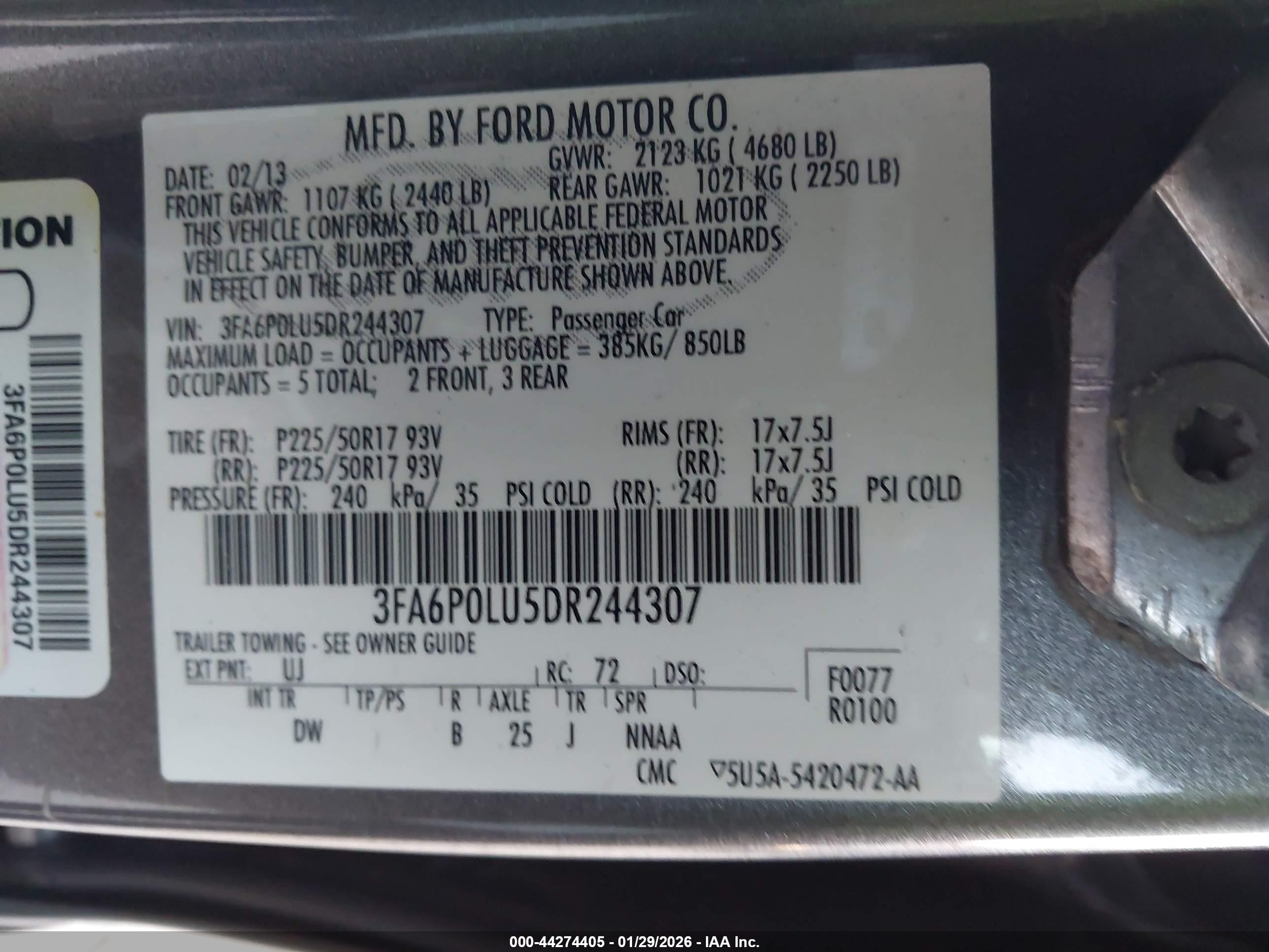 2013 Ford Fusion Hybrid Se Gray vin: 3FA6P0LU5DR244307