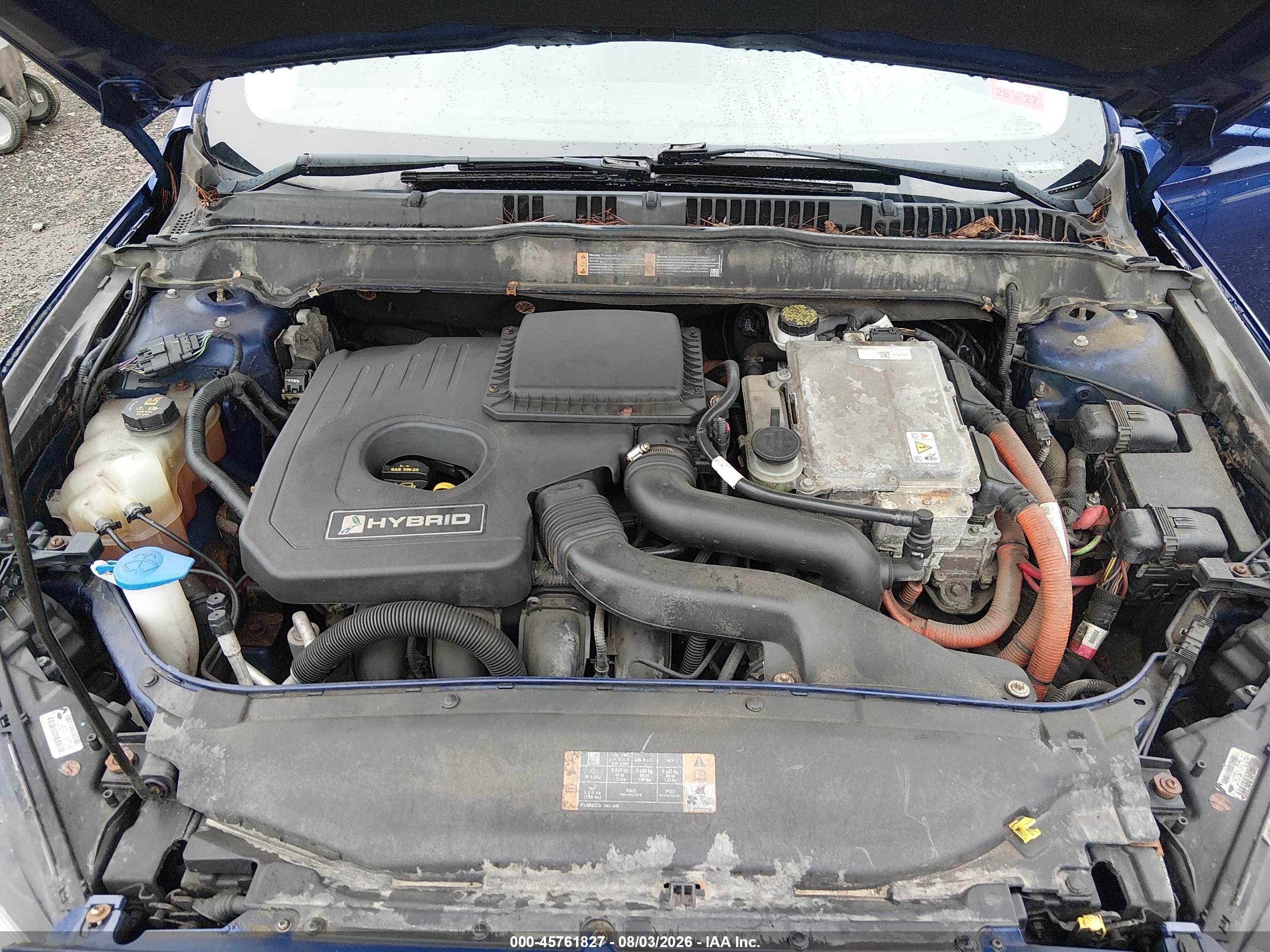 2013 Ford Fusion Hybrid Se Blue vin: 3FA6P0LU5DR246350