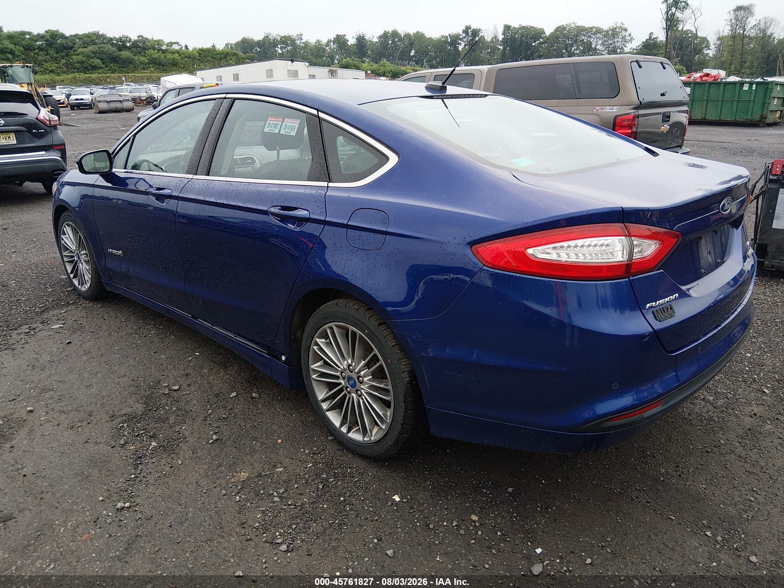 2013 Ford Fusion Hybrid Se Blue vin: 3FA6P0LU5DR246350