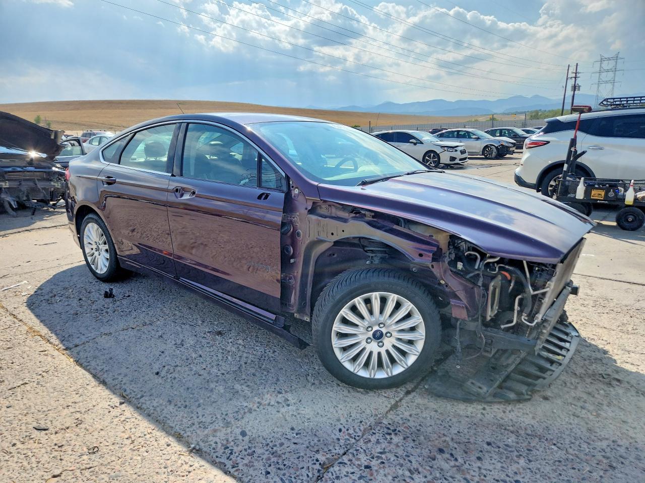 2013 Ford Fusion Se Hybrid Burgundy vin: 3FA6P0LU5DR263388