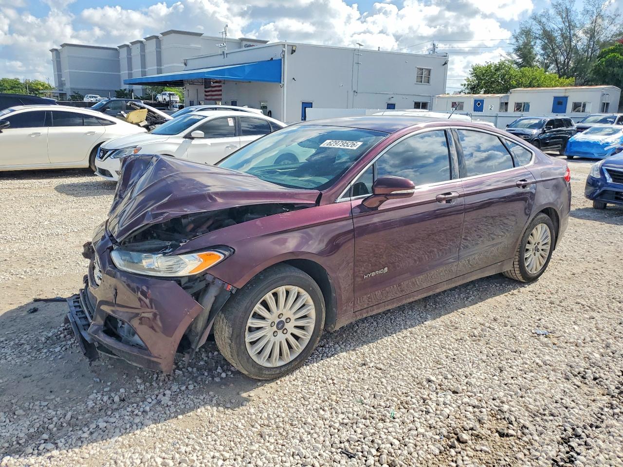 2013 Ford Fusion Se Hybrid Burgundy vin: 3FA6P0LU5DR356444