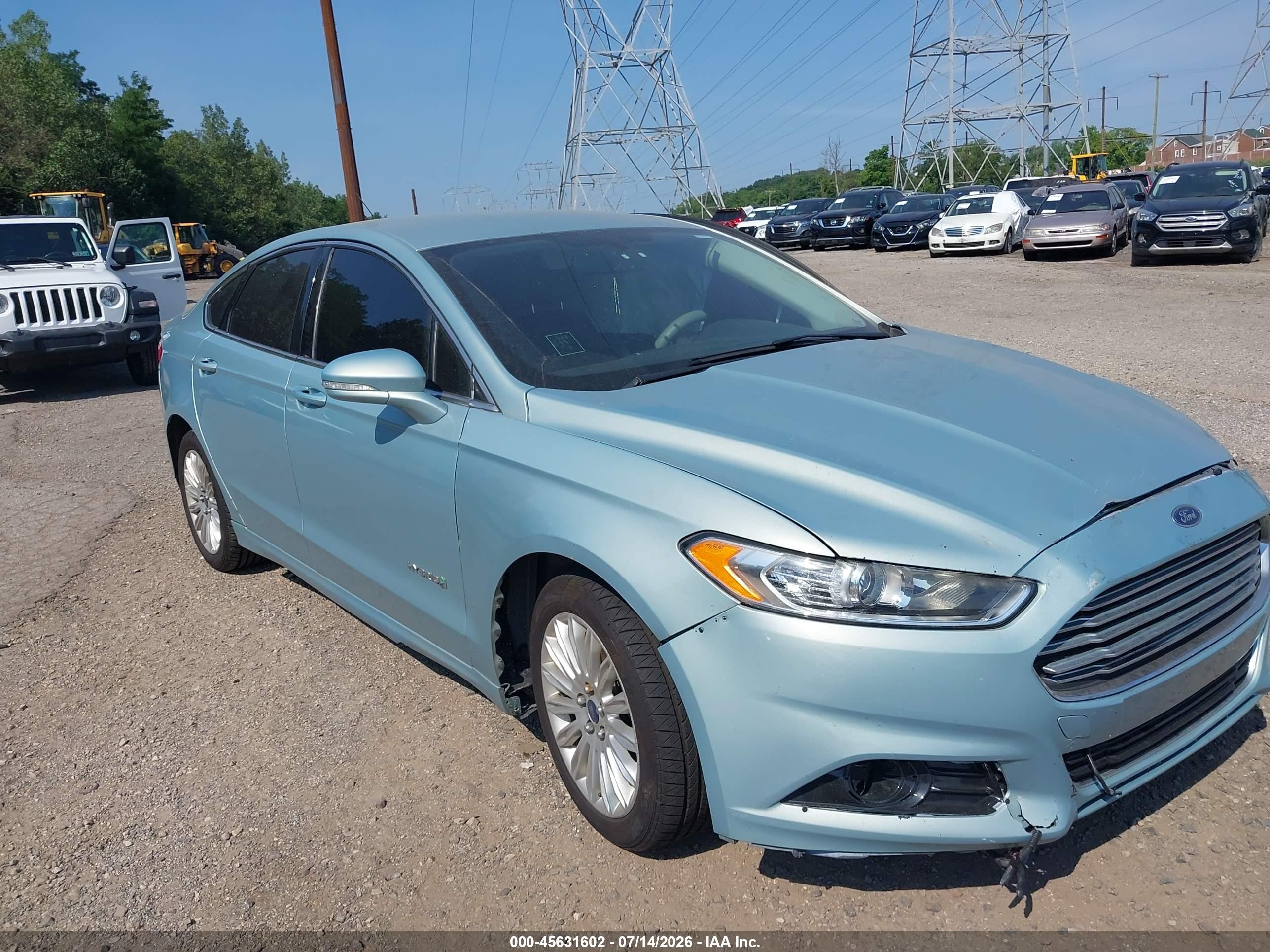 2014 Ford Fusion Hybrid Se Blue vin: 3FA6P0LU5ER135198