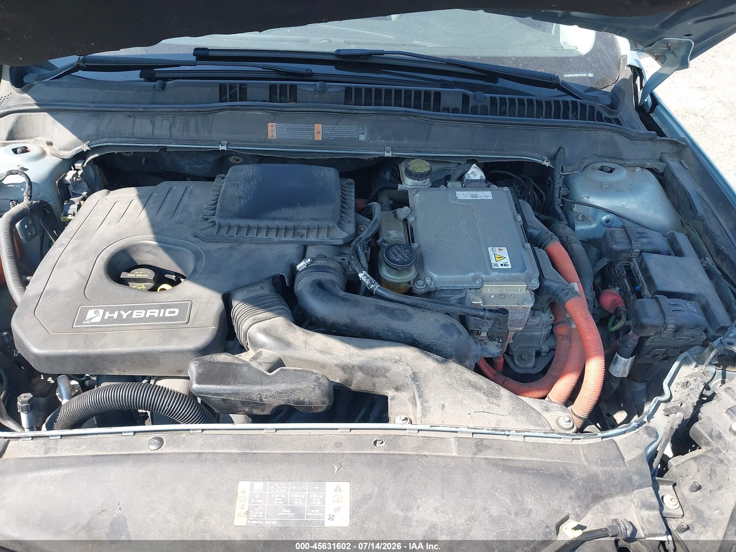 2014 Ford Fusion Hybrid Se Blue vin: 3FA6P0LU5ER135198
