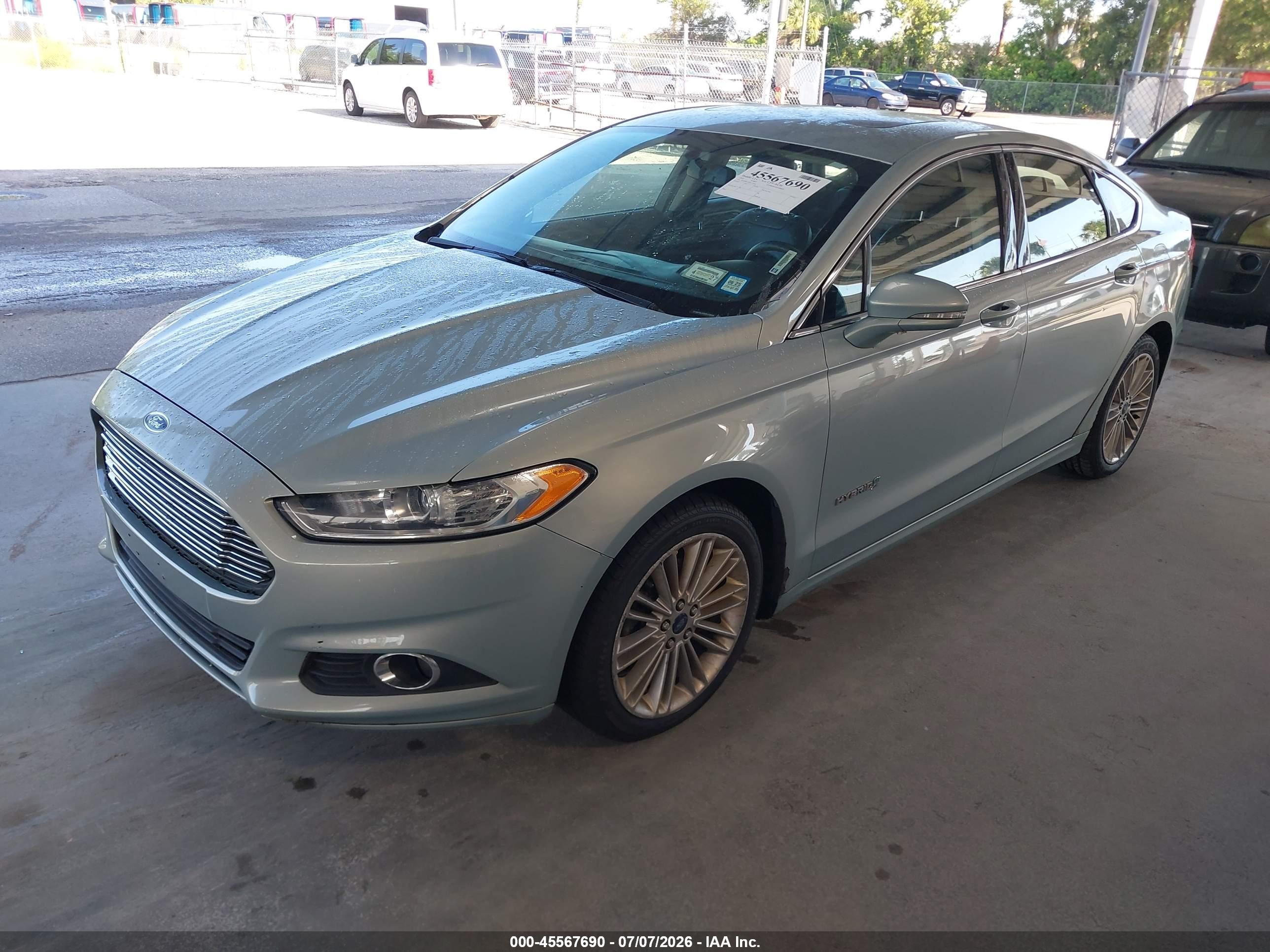 2014 Ford Fusion Hybrid Se Light Blue vin: 3FA6P0LU5ER172834