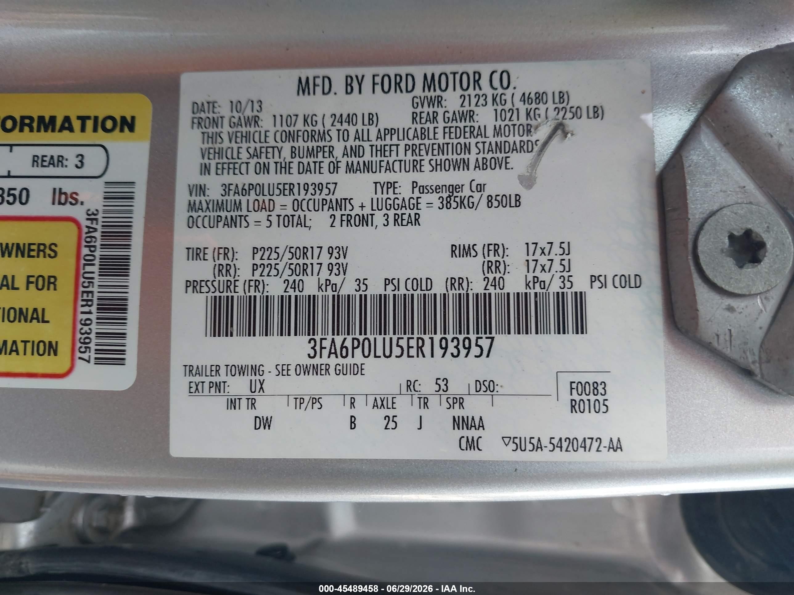2014 Ford Fusion Hybrid Se Silver vin: 3FA6P0LU5ER193957