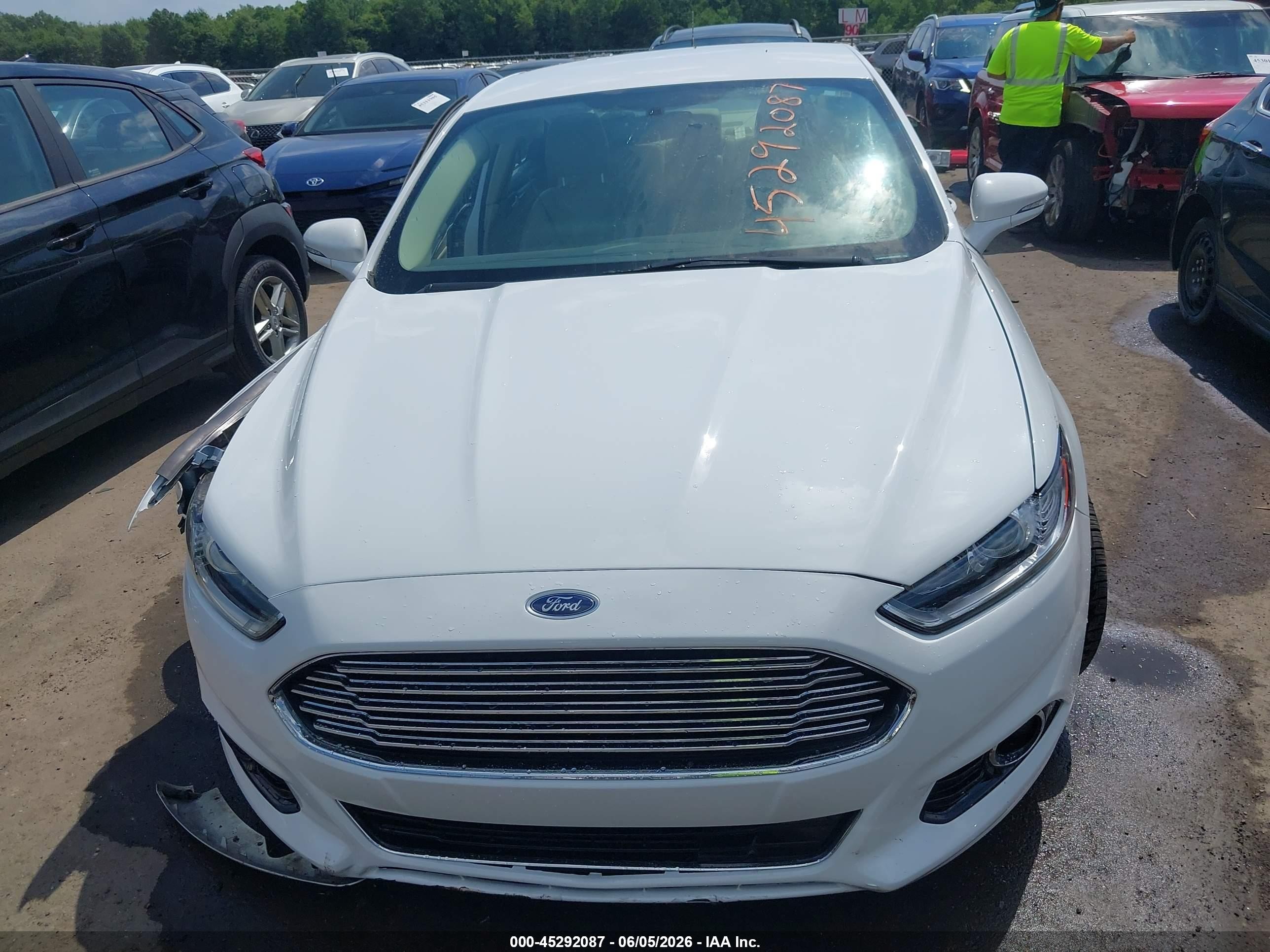 2014 Ford Fusion Hybrid Se White vin: 3FA6P0LU5ER266504