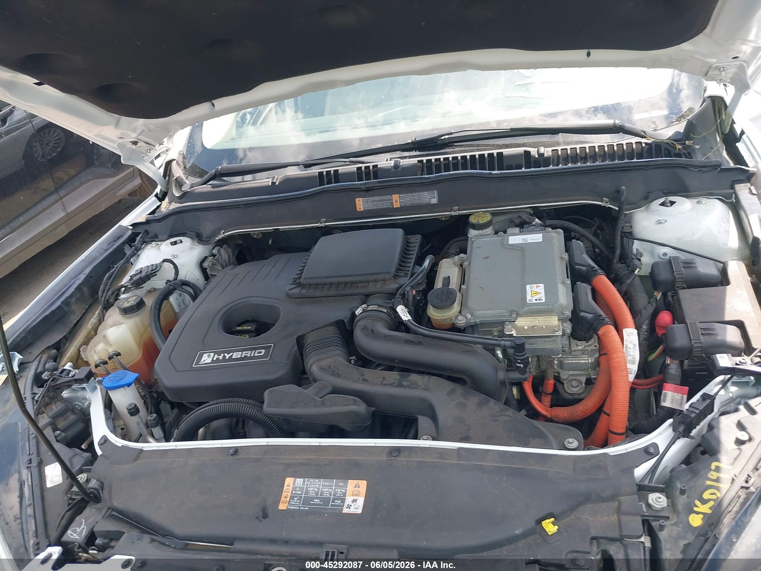 2014 Ford Fusion Hybrid Se White vin: 3FA6P0LU5ER266504