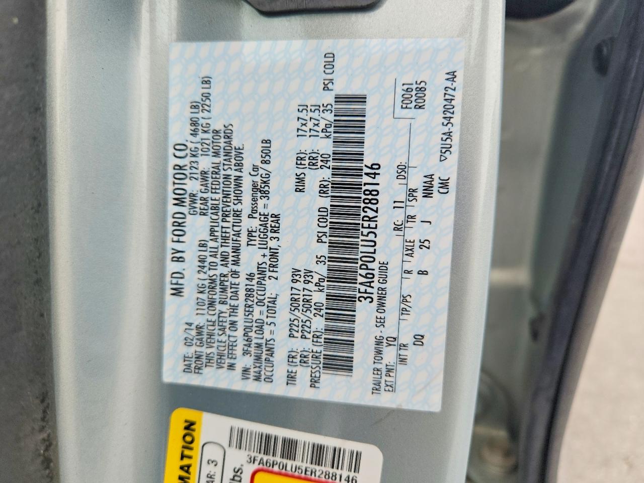 2014 Ford Fusion Se Hybrid Синий vin: 3FA6P0LU5ER288146