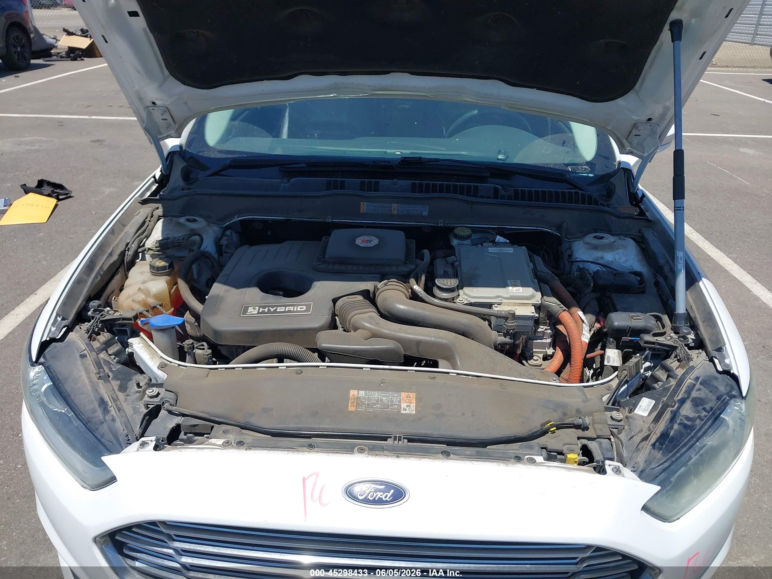 2014 Ford Fusion Hybrid Se White vin: 3FA6P0LU5ER379823