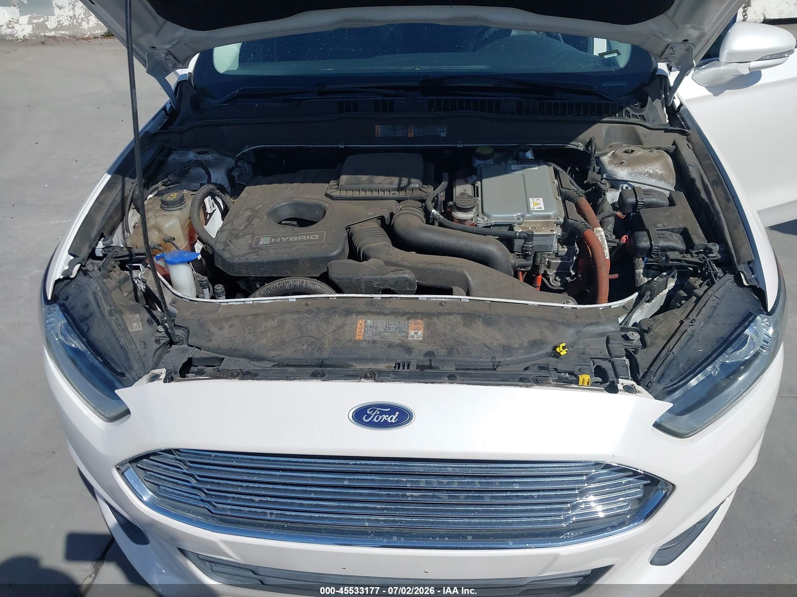 2015 Ford Fusion Hybrid Se White vin: 3FA6P0LU5FR161298