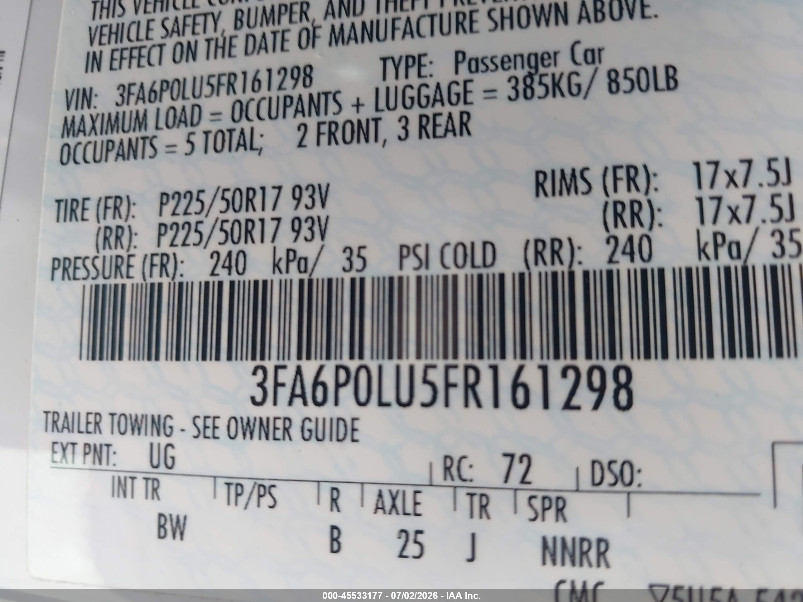 2015 Ford Fusion Hybrid Se White vin: 3FA6P0LU5FR161298