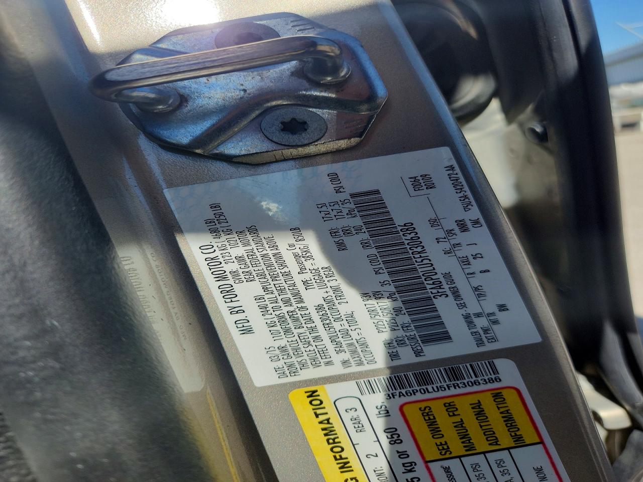 2015 Ford Fusion Se Hybrid Gold vin: 3FA6P0LU5FR306386
