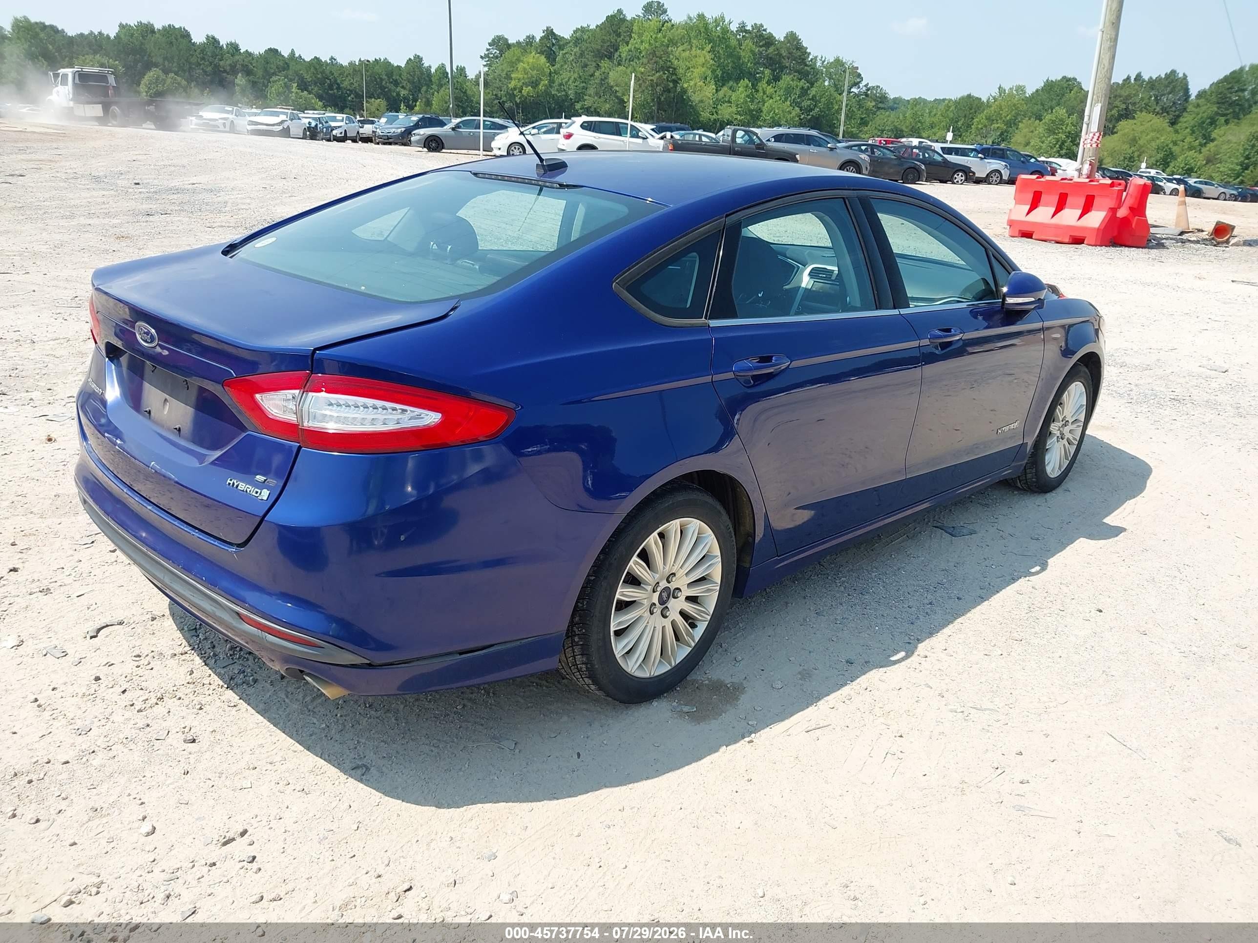 2013 Ford Fusion Hybrid Se Синий vin: 3FA6P0LU6DR219593