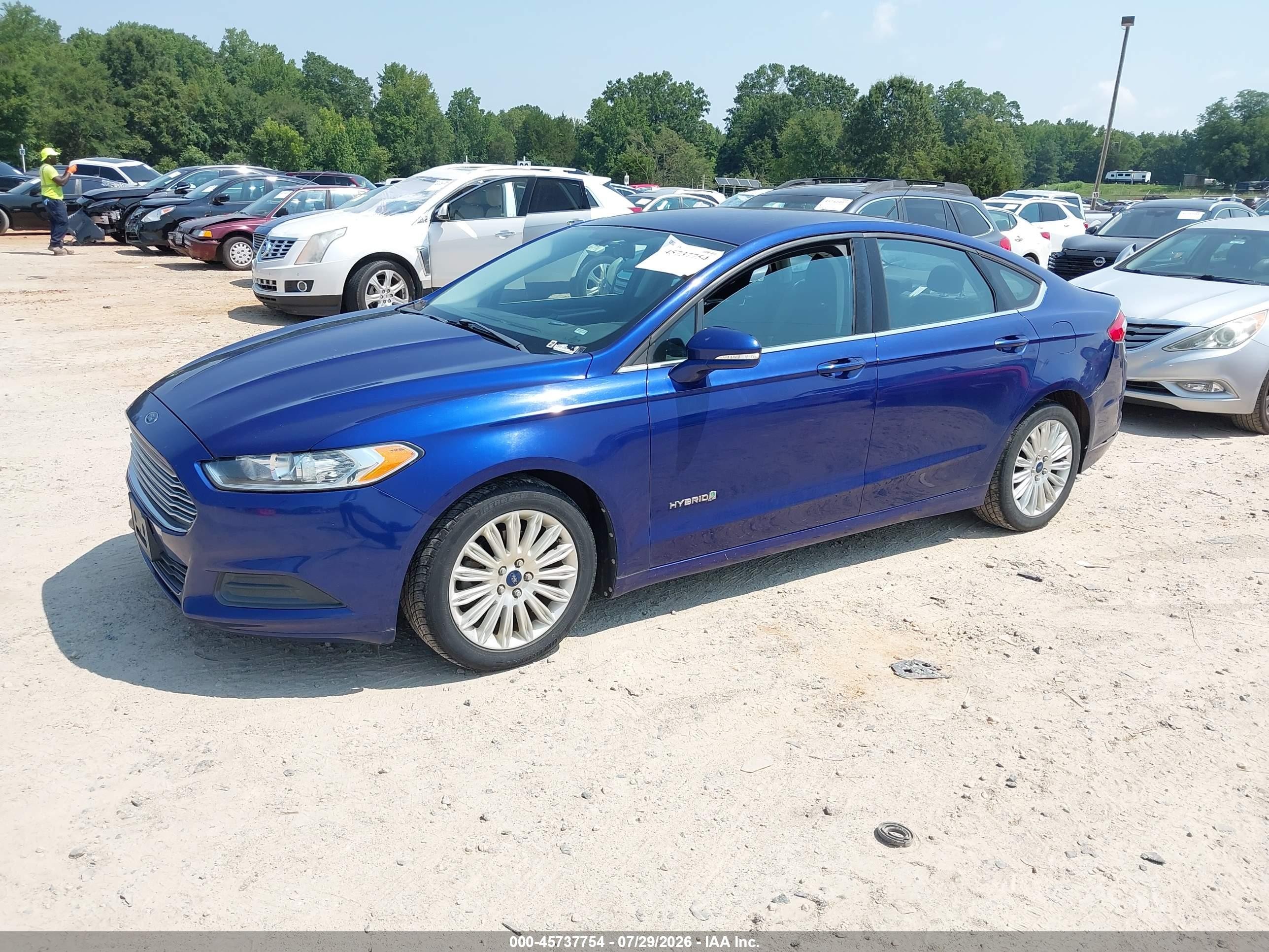 2013 Ford Fusion Hybrid Se Синий vin: 3FA6P0LU6DR219593