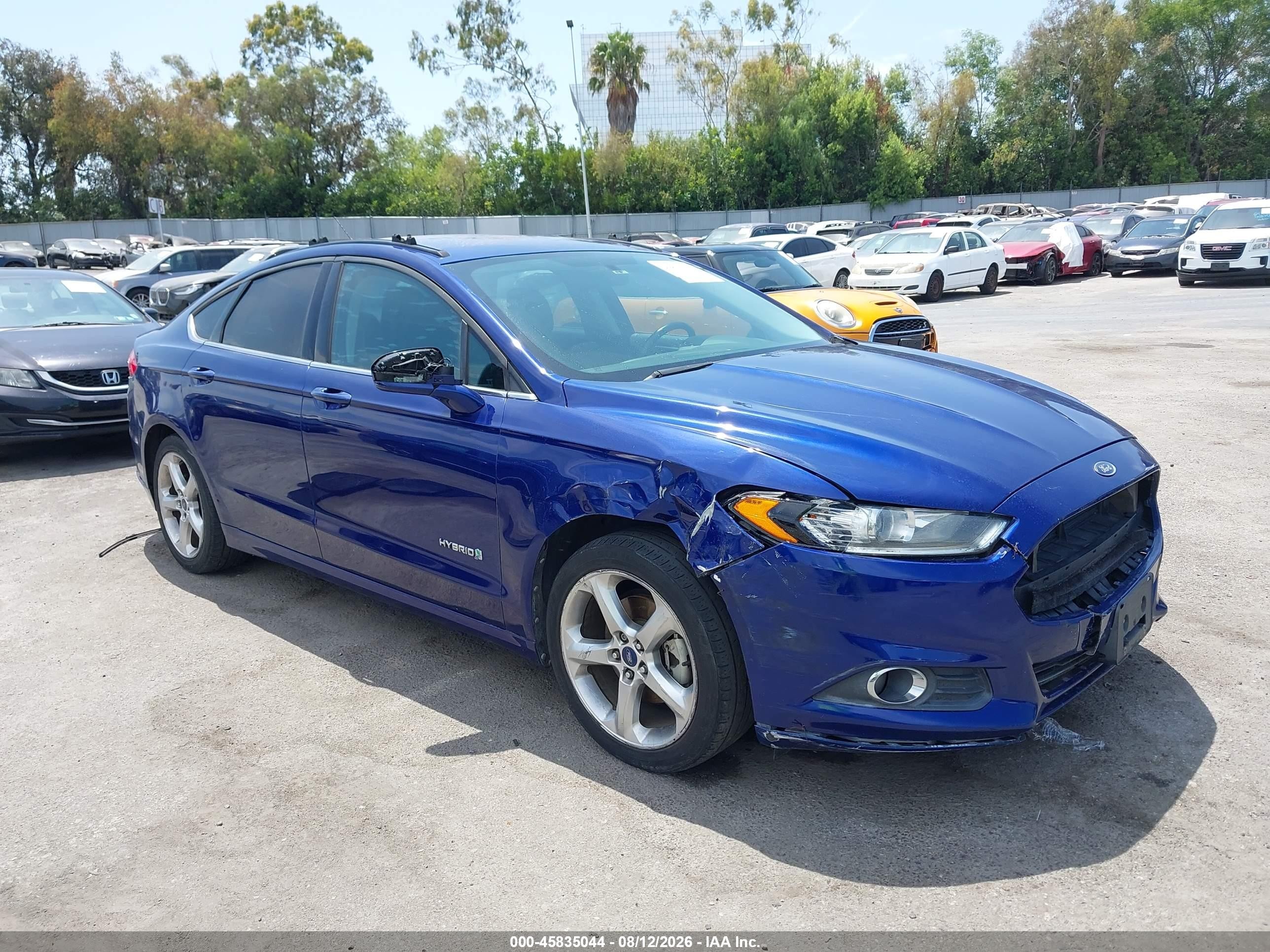 2013 Ford Fusion Hybrid Se Blue vin: 3FA6P0LU6DR227404