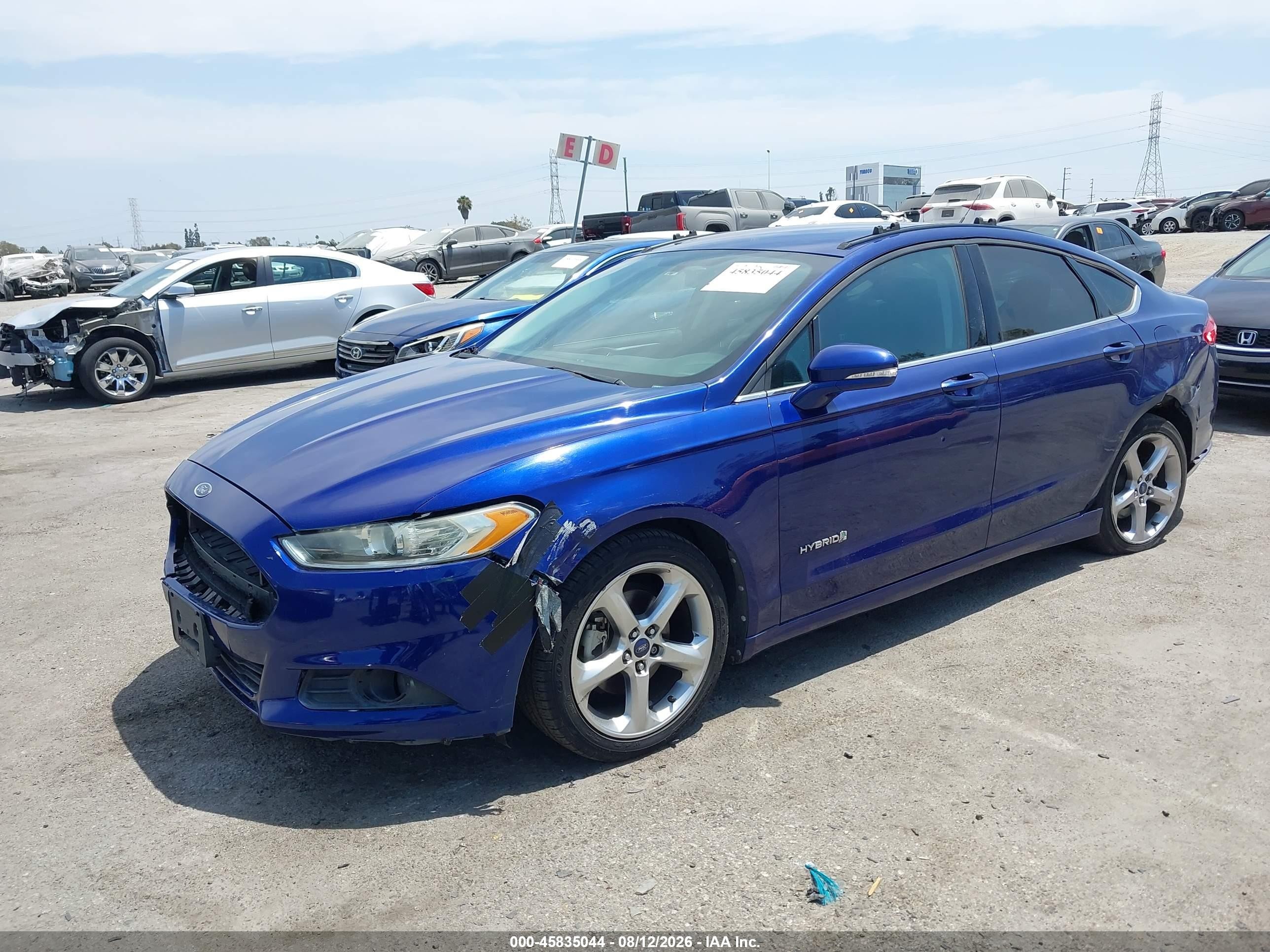 2013 Ford Fusion Hybrid Se Синий vin: 3FA6P0LU6DR227404