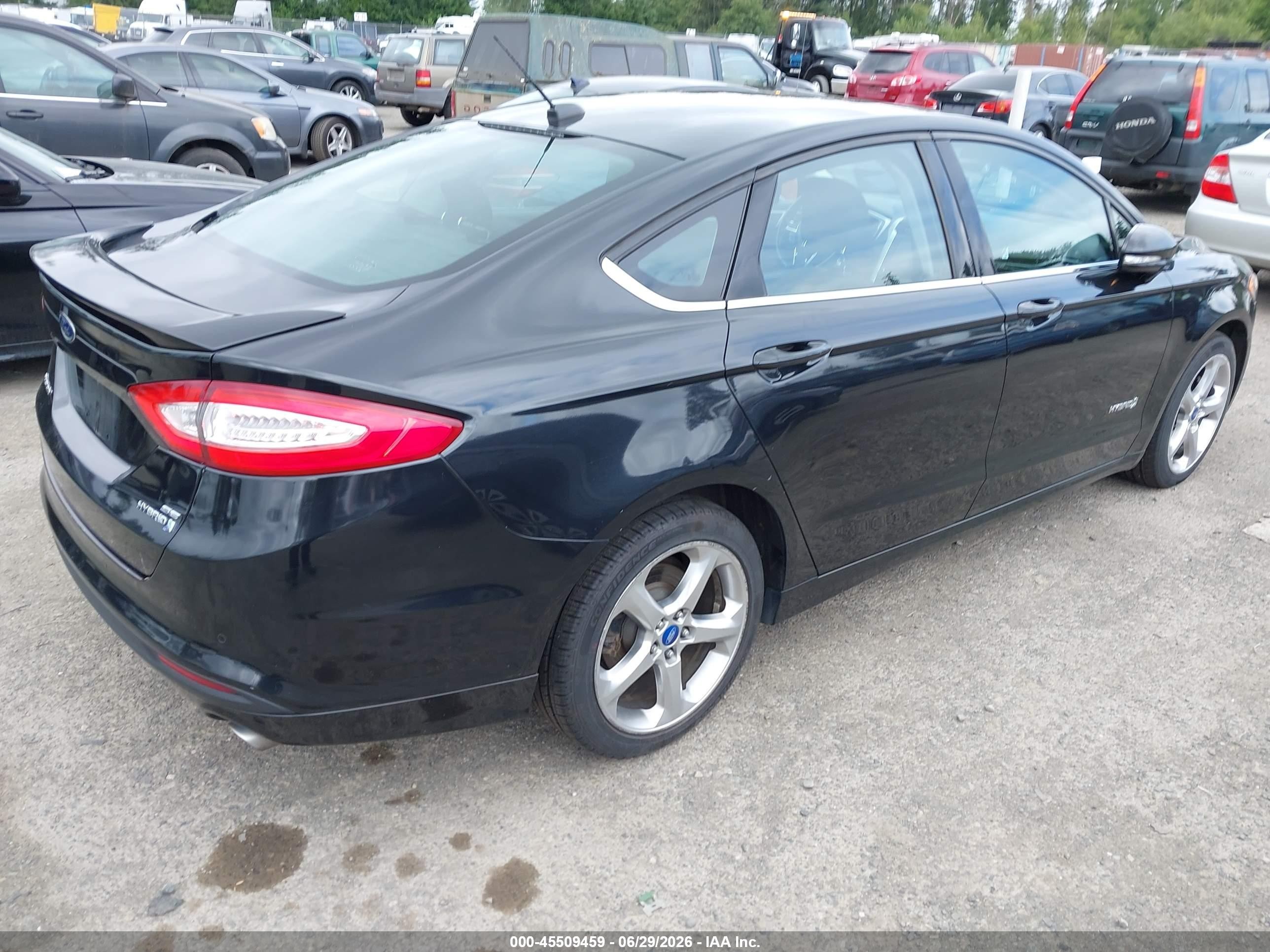 2013 Ford Fusion Hybrid Se Black vin: 3FA6P0LU6DR254778