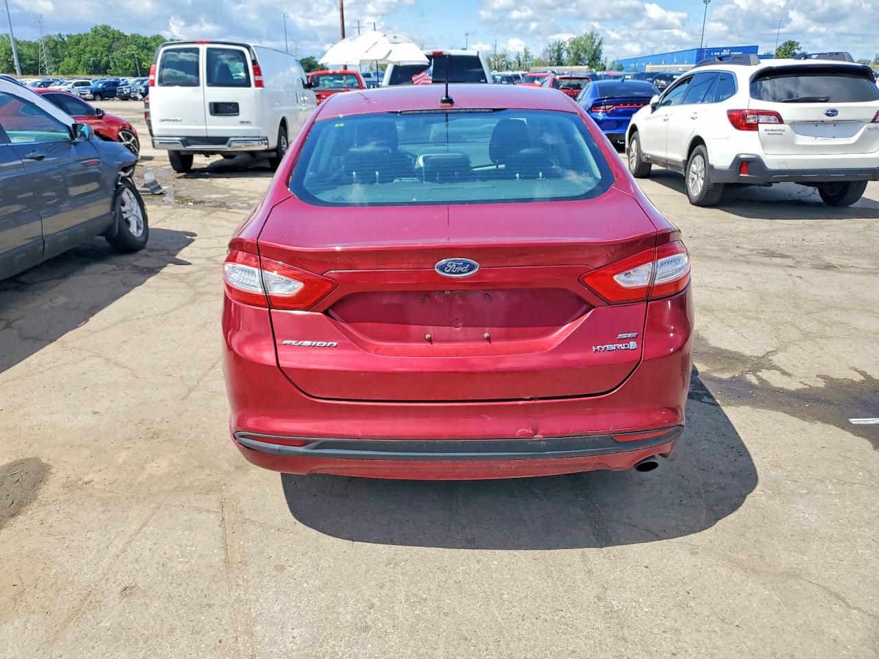 2013 Ford Fusion Se Hybrid Burgundy vin: 3FA6P0LU6DR309617