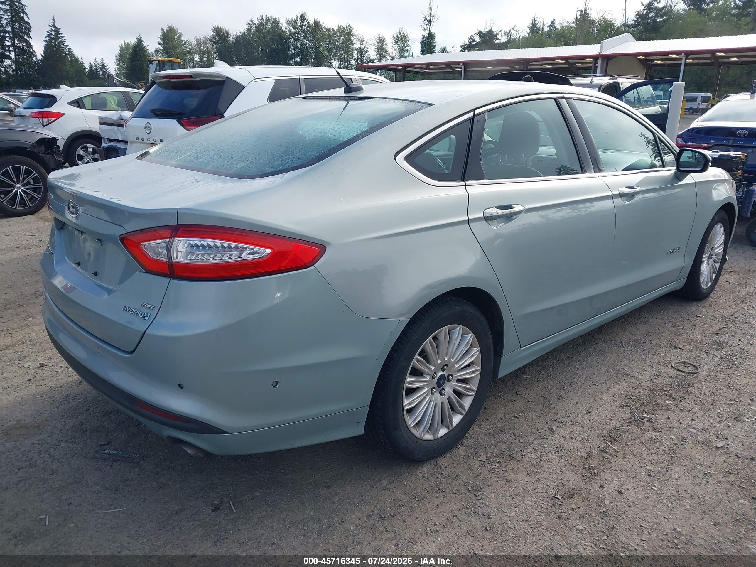 2013 Ford Fusion Hybrid Se Silver vin: 3FA6P0LU6DR345663