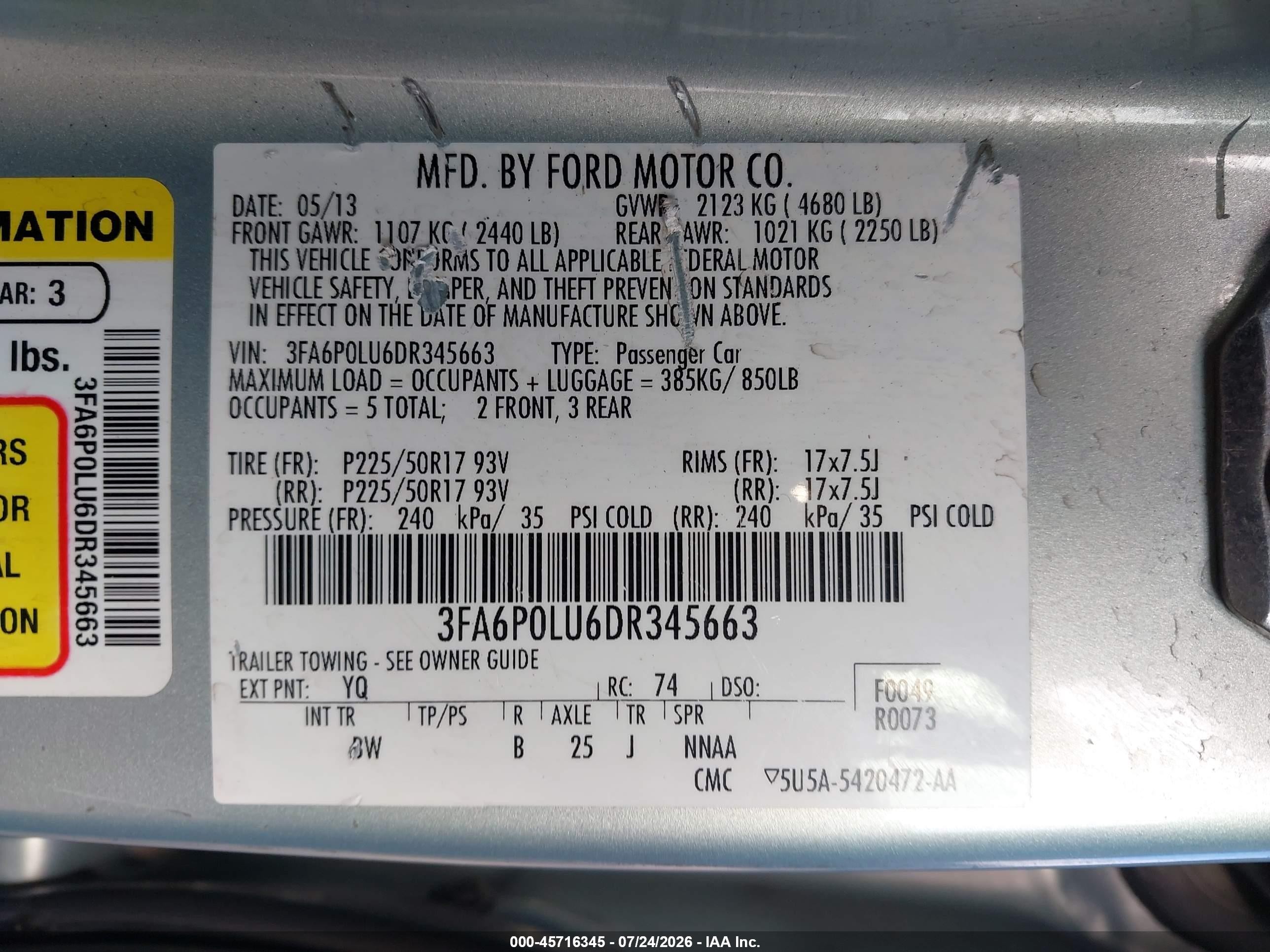 2013 Ford Fusion Hybrid Se Silver vin: 3FA6P0LU6DR345663