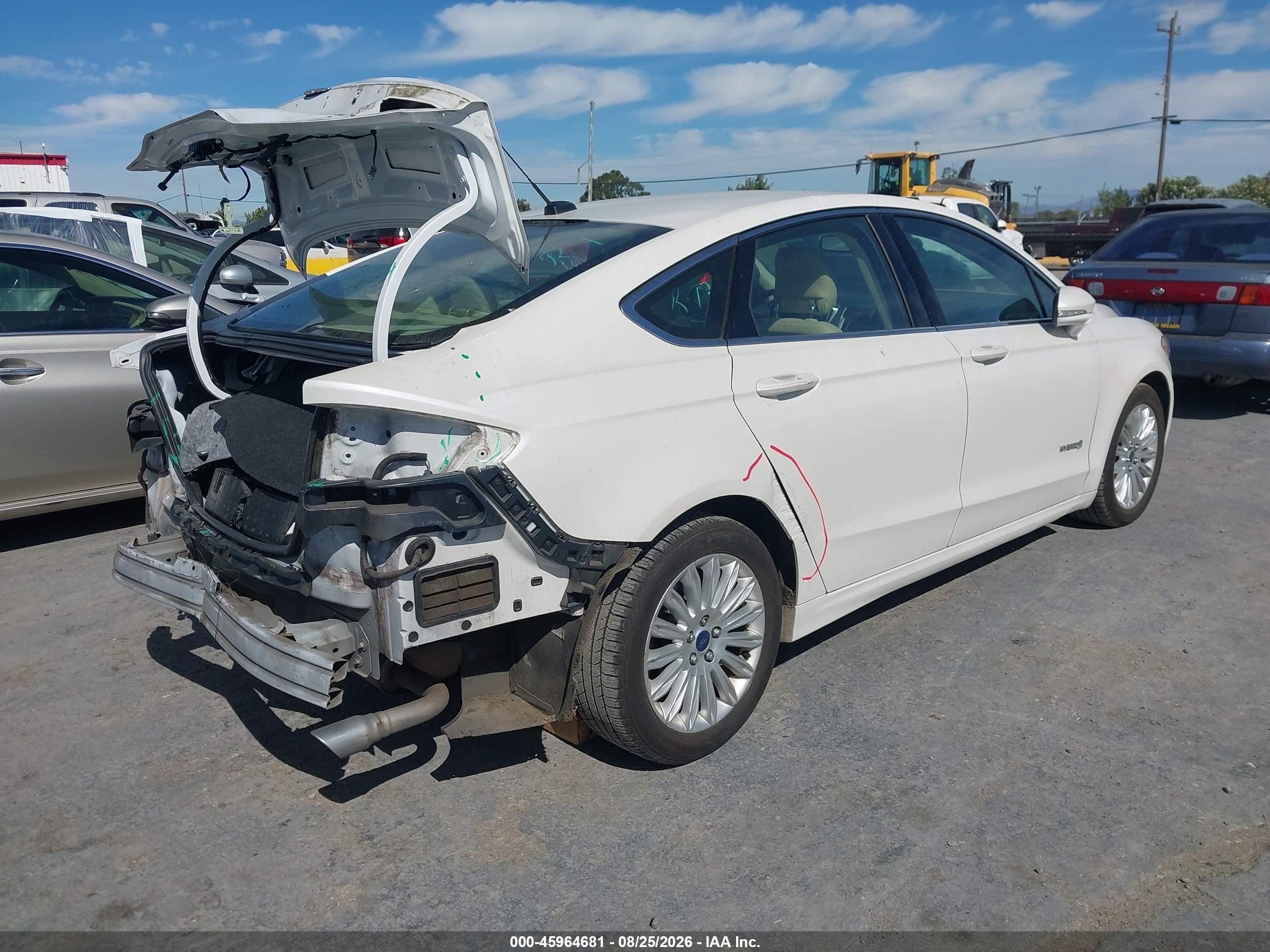 2014 Ford Fusion Hybrid Se White vin: 3FA6P0LU6ER170431