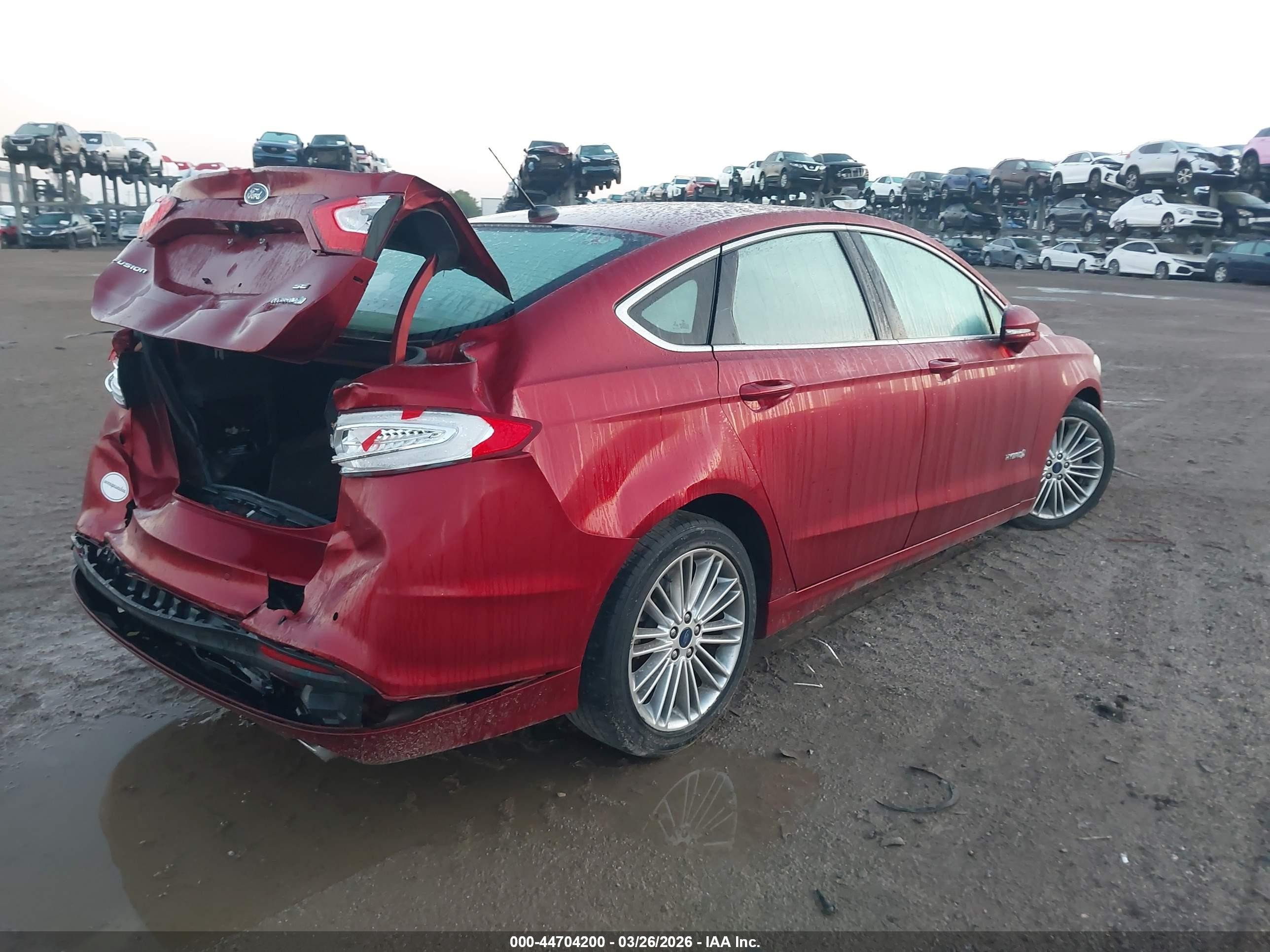 2014 Ford Fusion Hybrid Se Red vin: 3FA6P0LU6ER190758