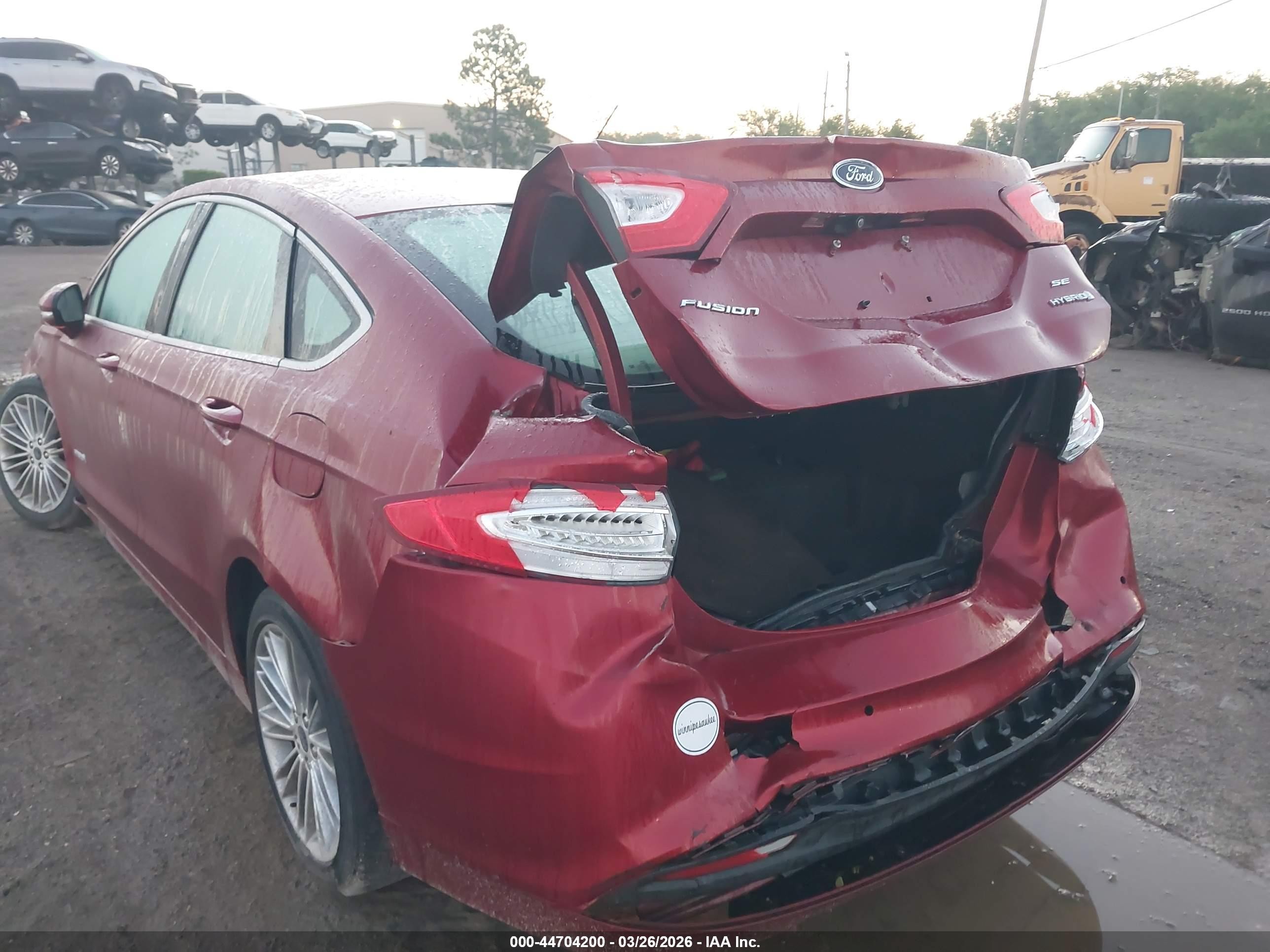 2014 Ford Fusion Hybrid Se Red vin: 3FA6P0LU6ER190758
