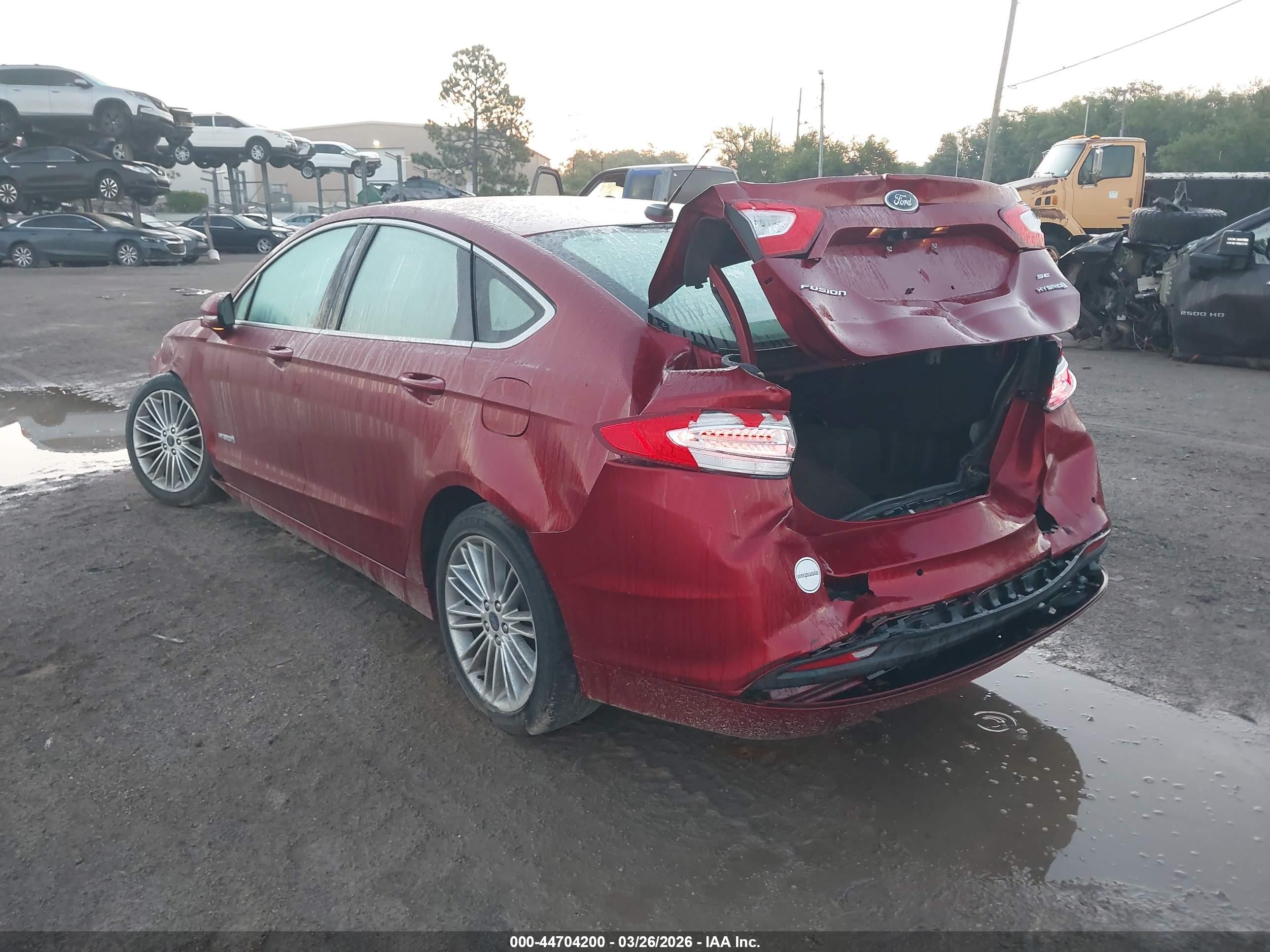 2014 Ford Fusion Hybrid Se Red vin: 3FA6P0LU6ER190758