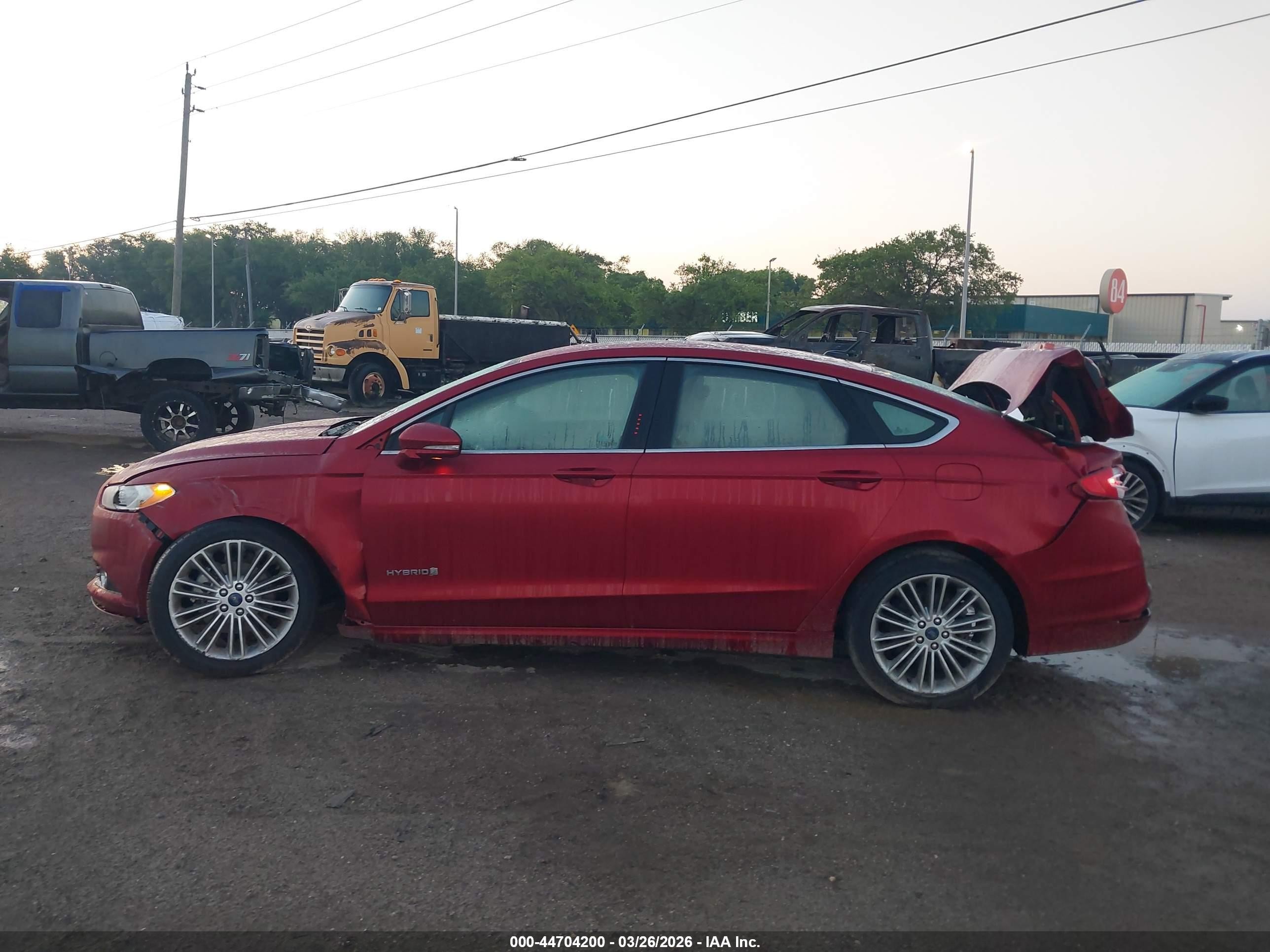 2014 Ford Fusion Hybrid Se Red vin: 3FA6P0LU6ER190758
