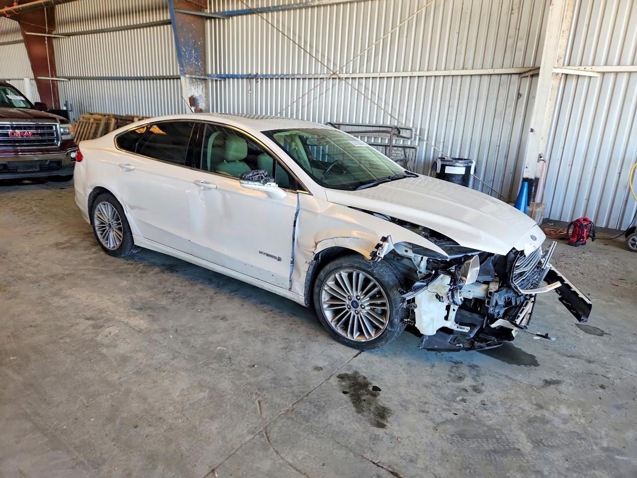 2014 Ford Fusion Se Hybrid White vin: 3FA6P0LU6ER203072