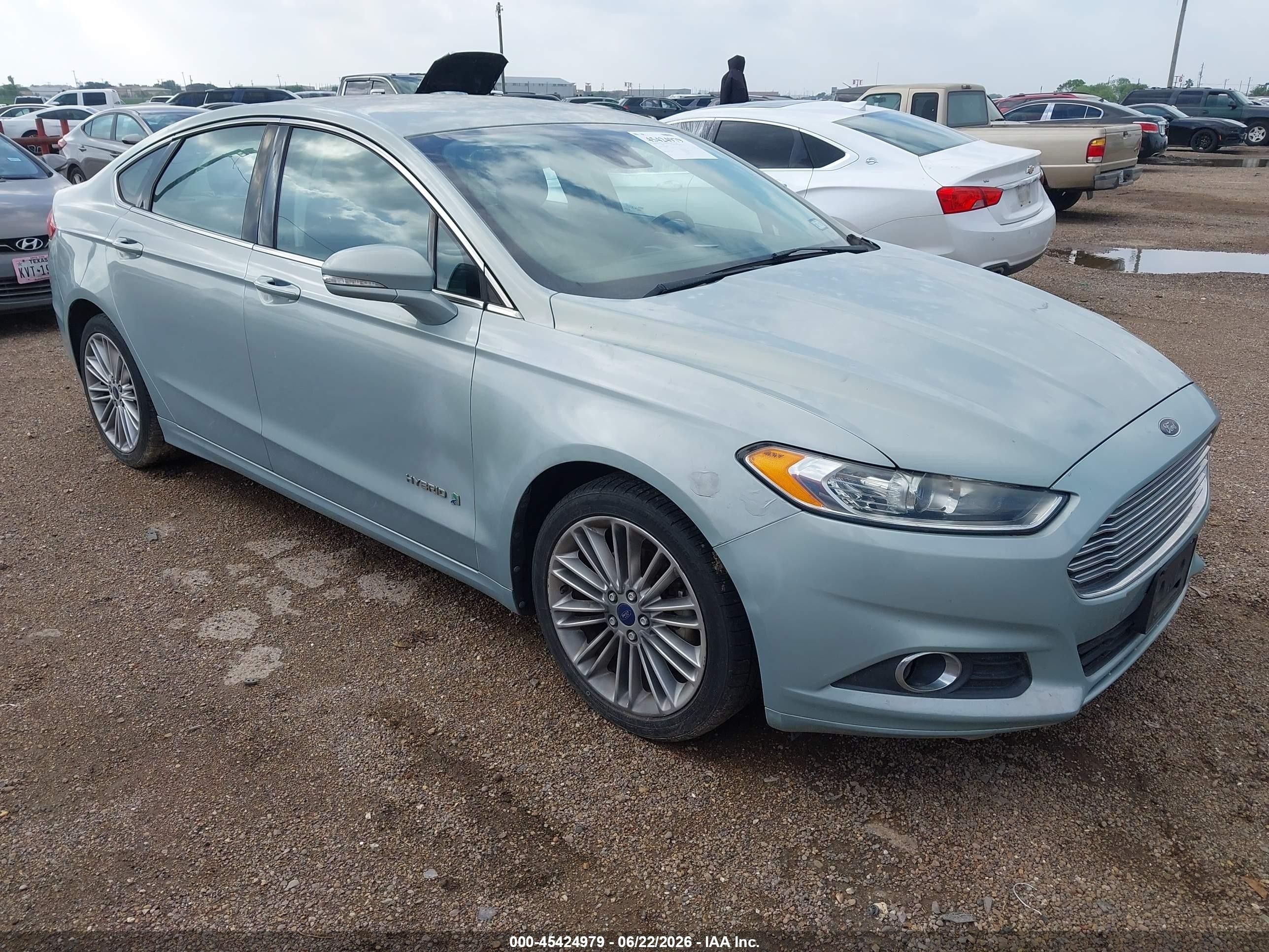 2014 Ford Fusion Hybrid Se Teal vin: 3FA6P0LU6ER224049