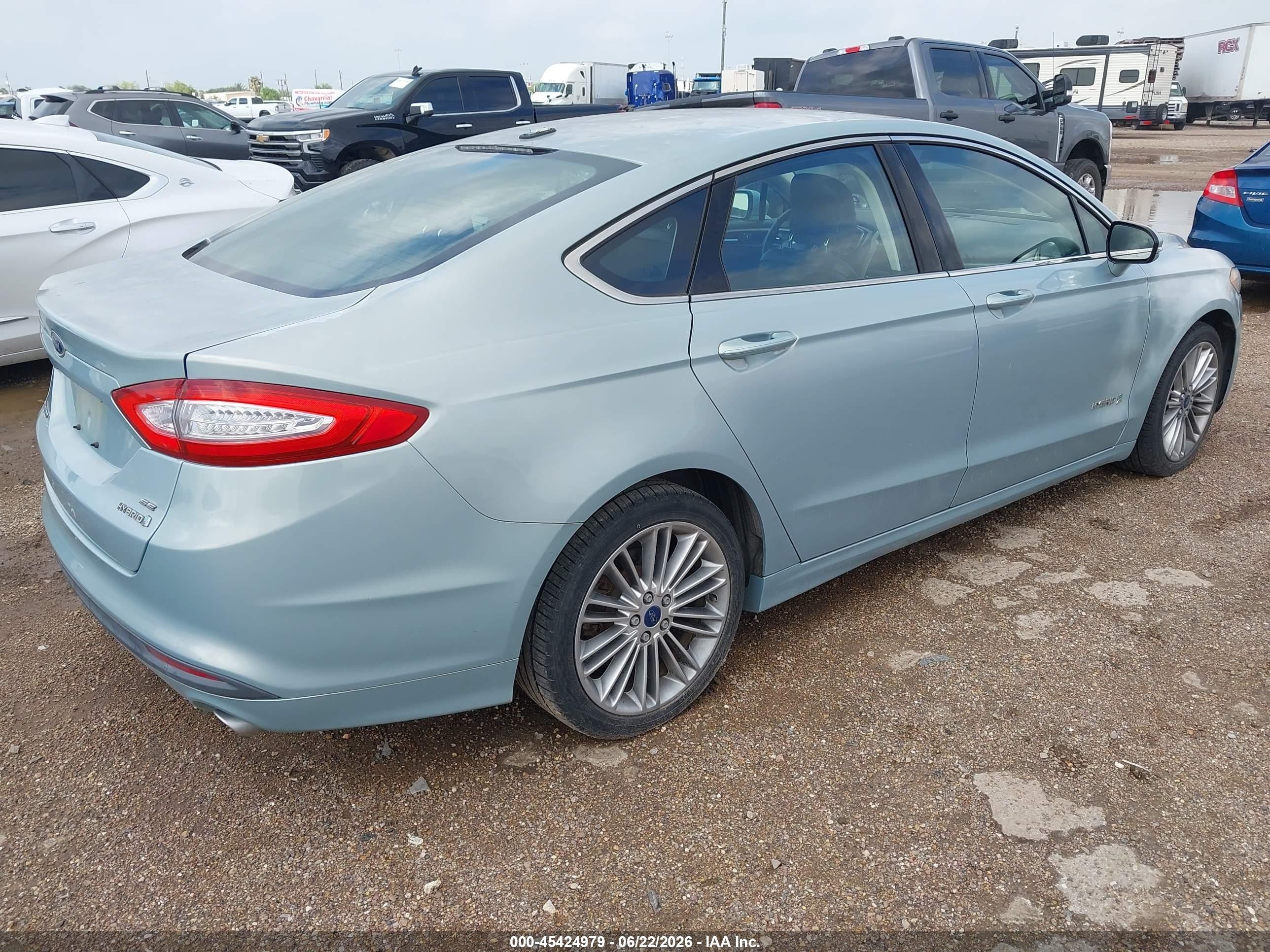 2014 Ford Fusion Hybrid Se Teal vin: 3FA6P0LU6ER224049