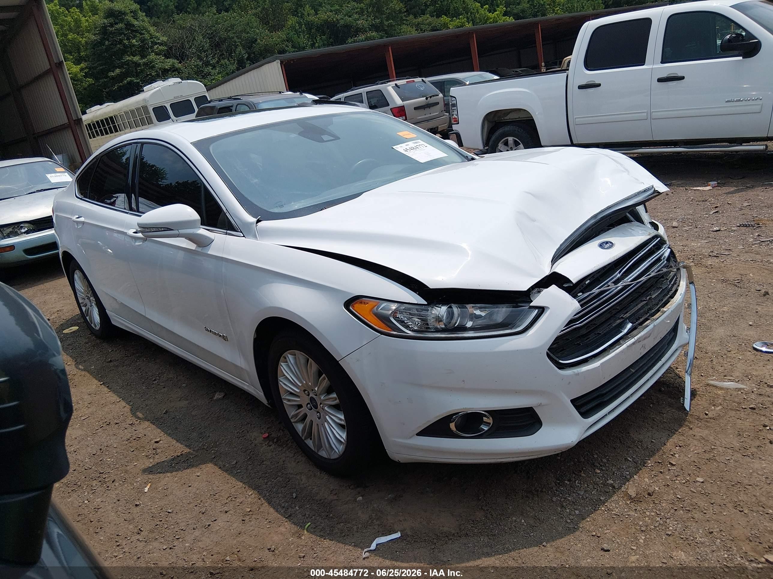 2014 Ford Fusion Hybrid Se White vin: 3FA6P0LU6ER285479