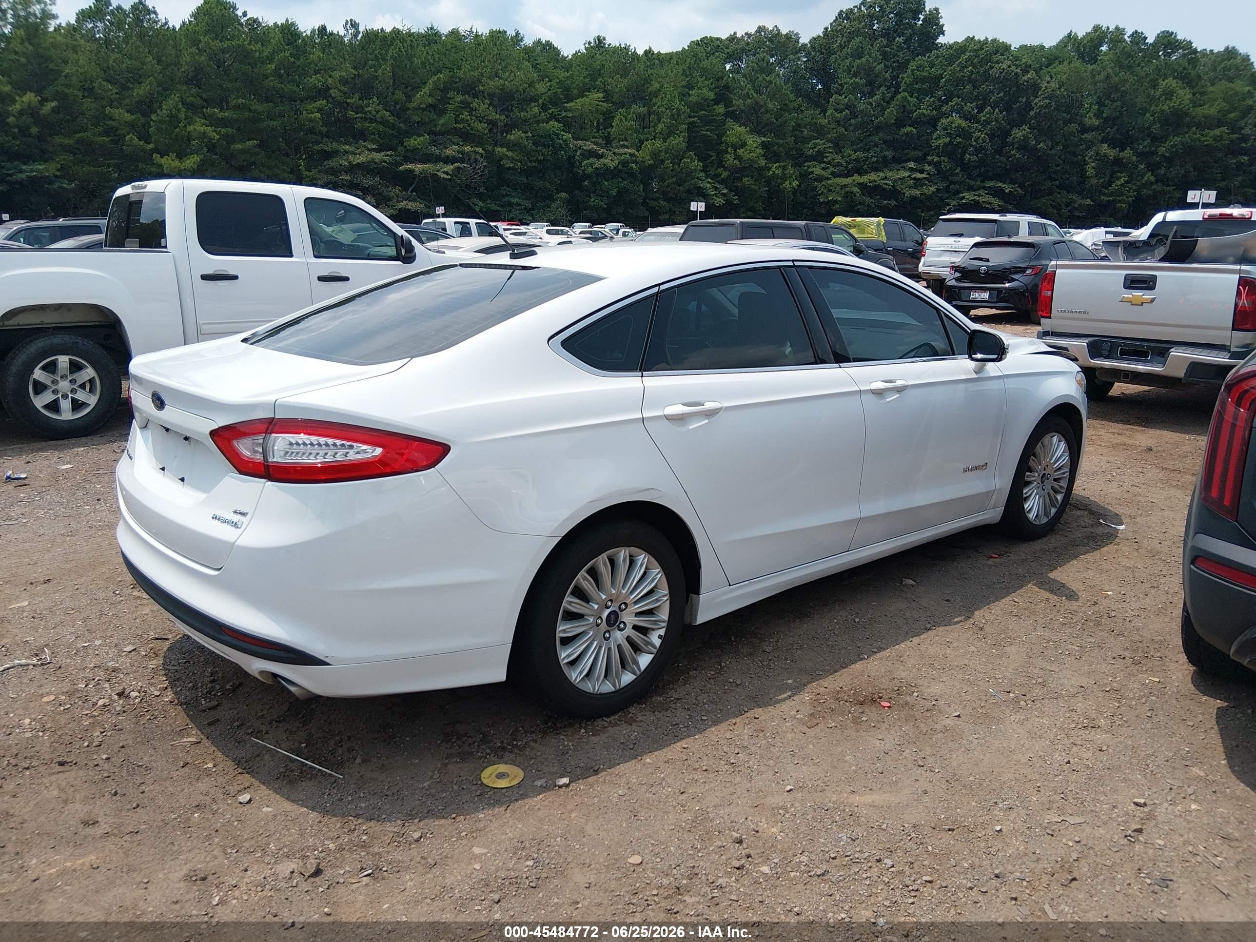 2014 Ford Fusion Hybrid Se White vin: 3FA6P0LU6ER285479