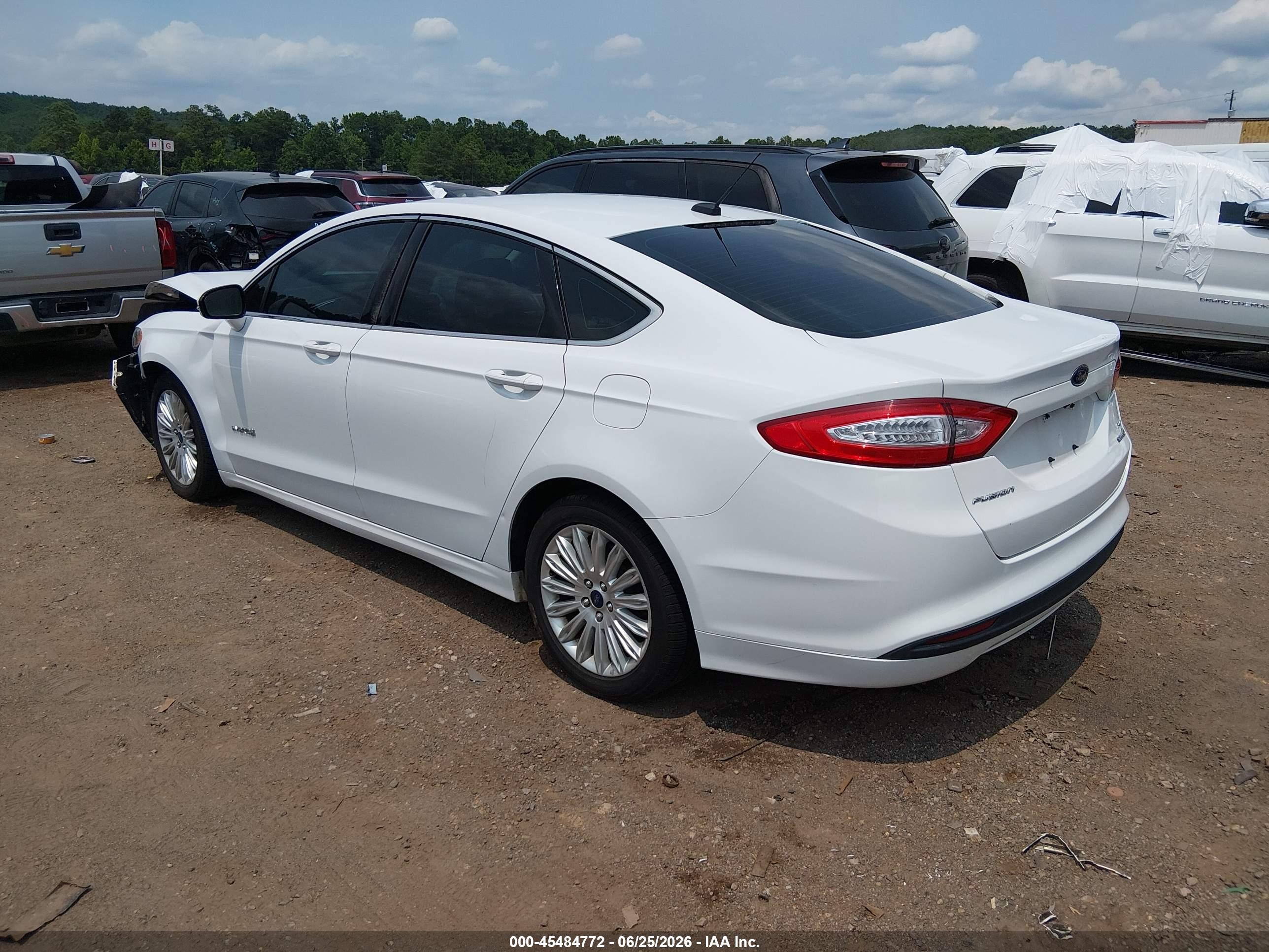 2014 Ford Fusion Hybrid Se White vin: 3FA6P0LU6ER285479