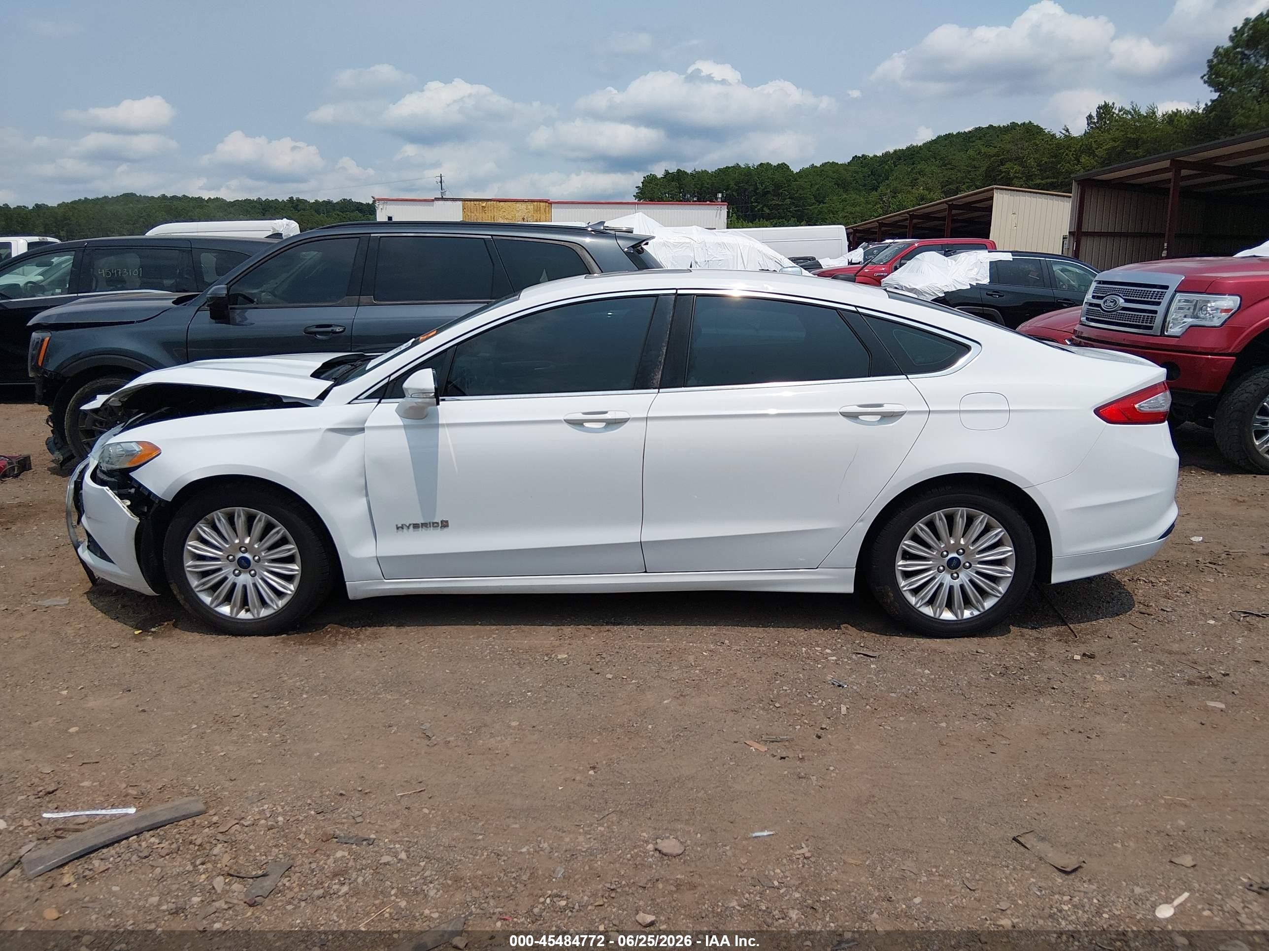 2014 Ford Fusion Hybrid Se White vin: 3FA6P0LU6ER285479