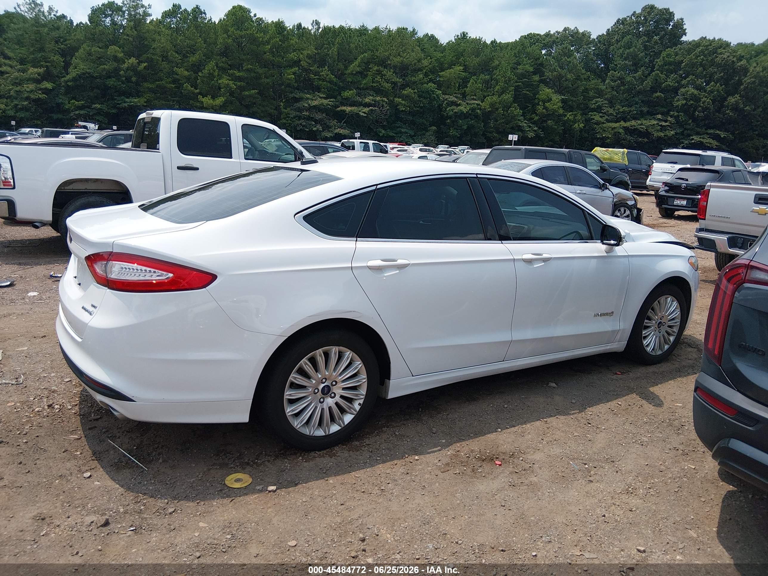2014 Ford Fusion Hybrid Se White vin: 3FA6P0LU6ER285479