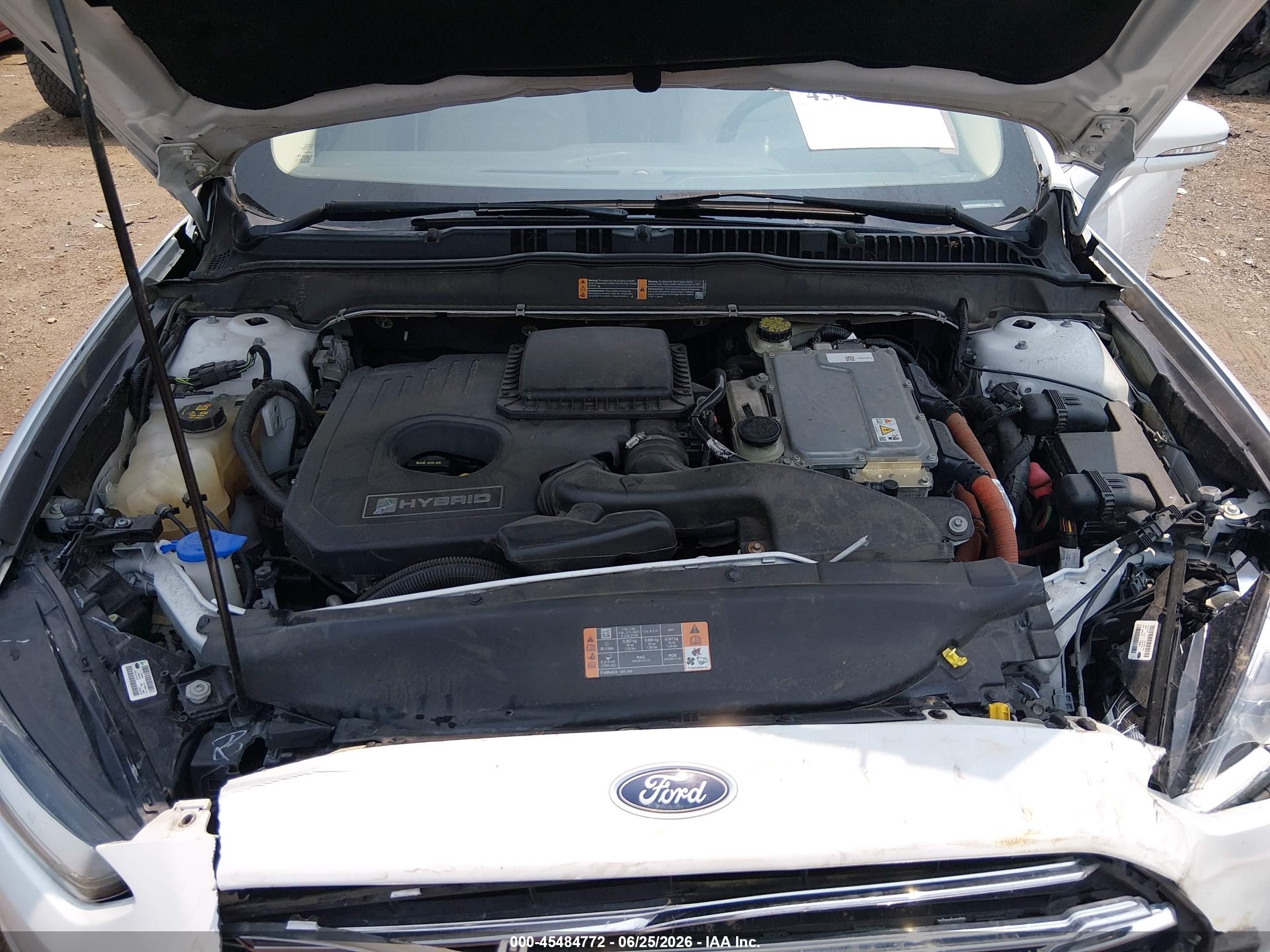 2014 Ford Fusion Hybrid Se White vin: 3FA6P0LU6ER285479