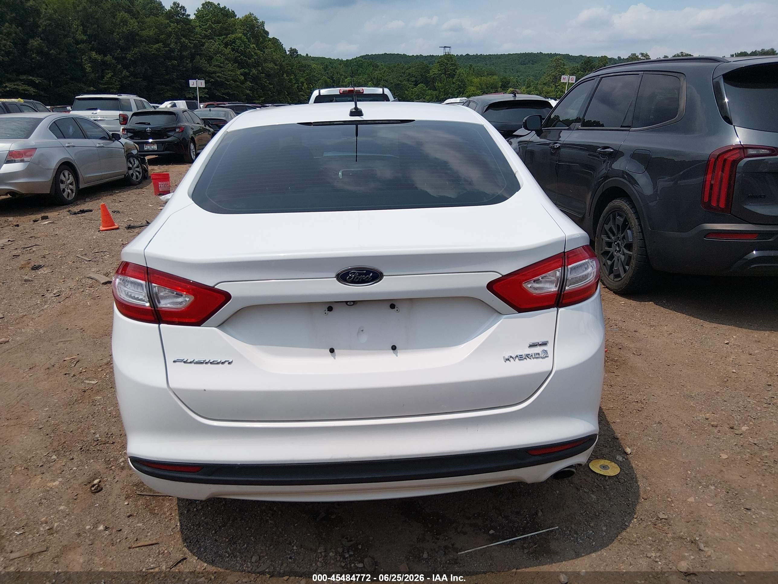 2014 Ford Fusion Hybrid Se White vin: 3FA6P0LU6ER285479