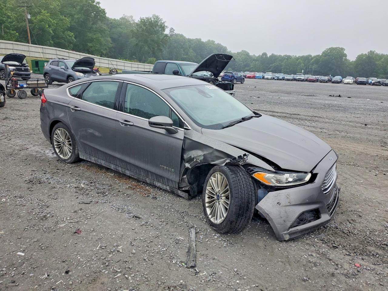 2014 Ford Fusion Se Hybrid Gray vin: 3FA6P0LU6ER296238
