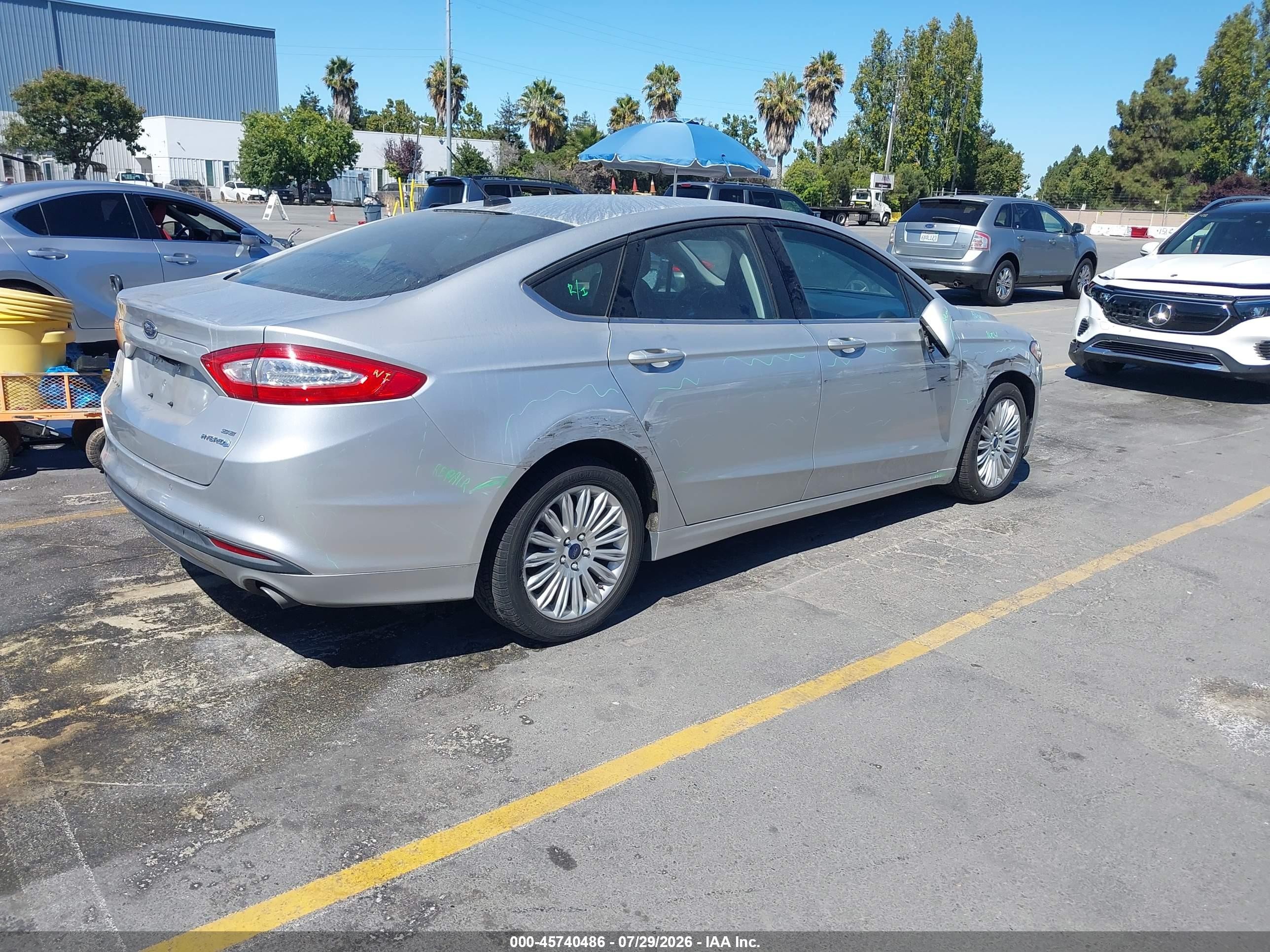 2014 Ford Fusion Hybrid Se Gray vin: 3FA6P0LU6ER357622