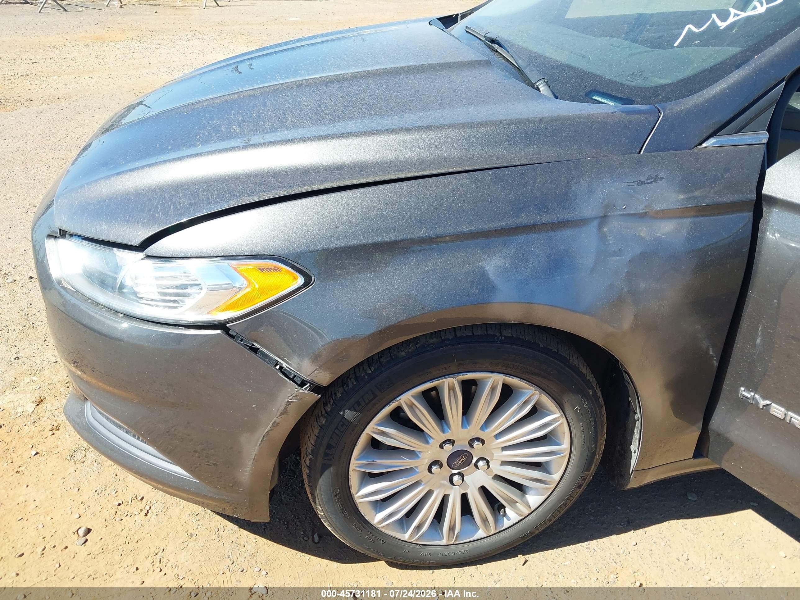 2015 Ford Fusion Hybrid Se Gray vin: 3FA6P0LU6FR144297