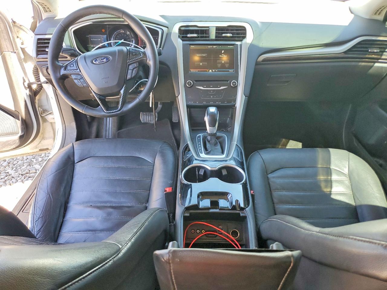 2015 Ford Fusion Se Hybrid White vin: 3FA6P0LU6FR170141