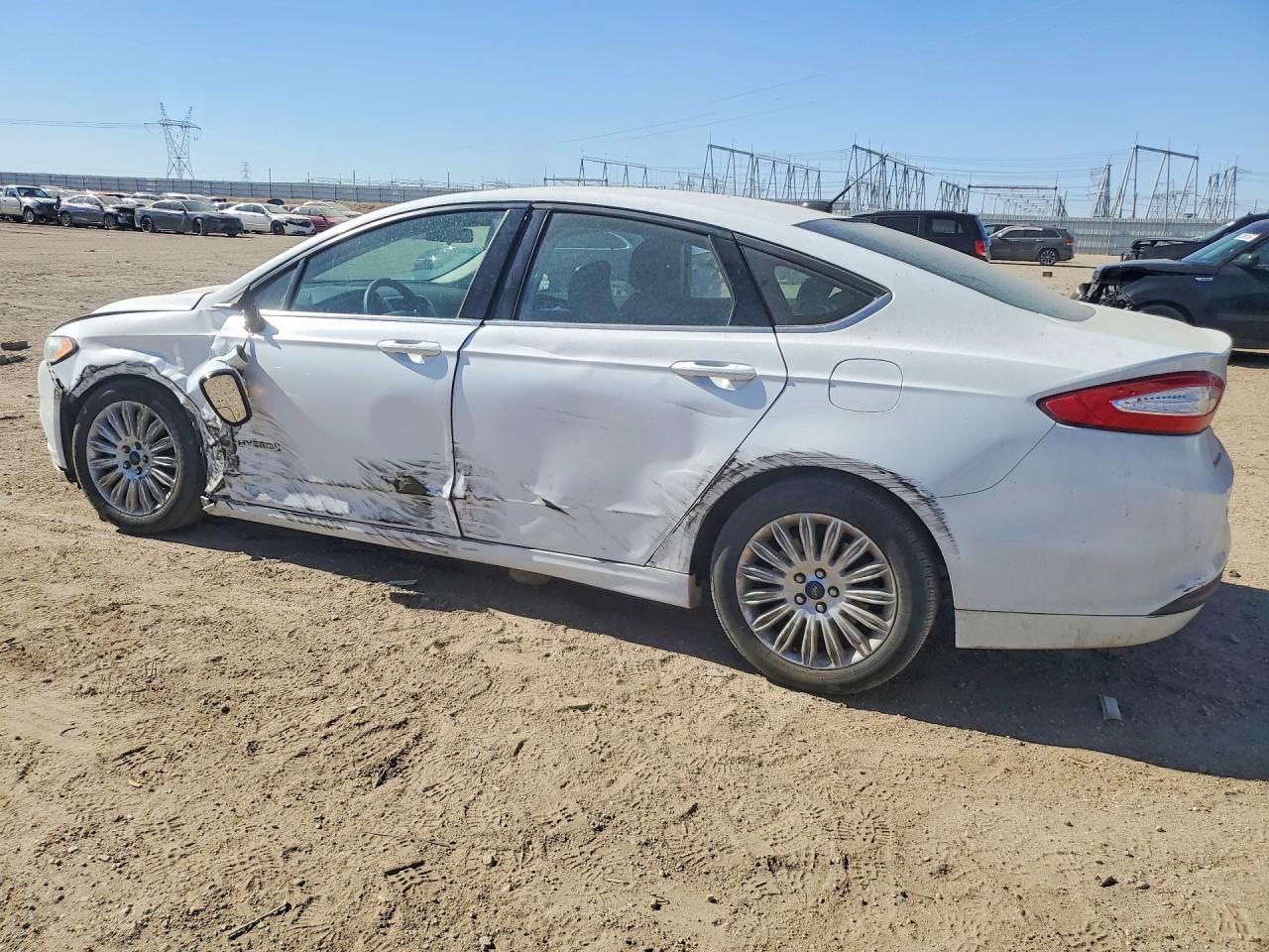 2015 Ford Fusion Se Hybrid White vin: 3FA6P0LU6FR229687